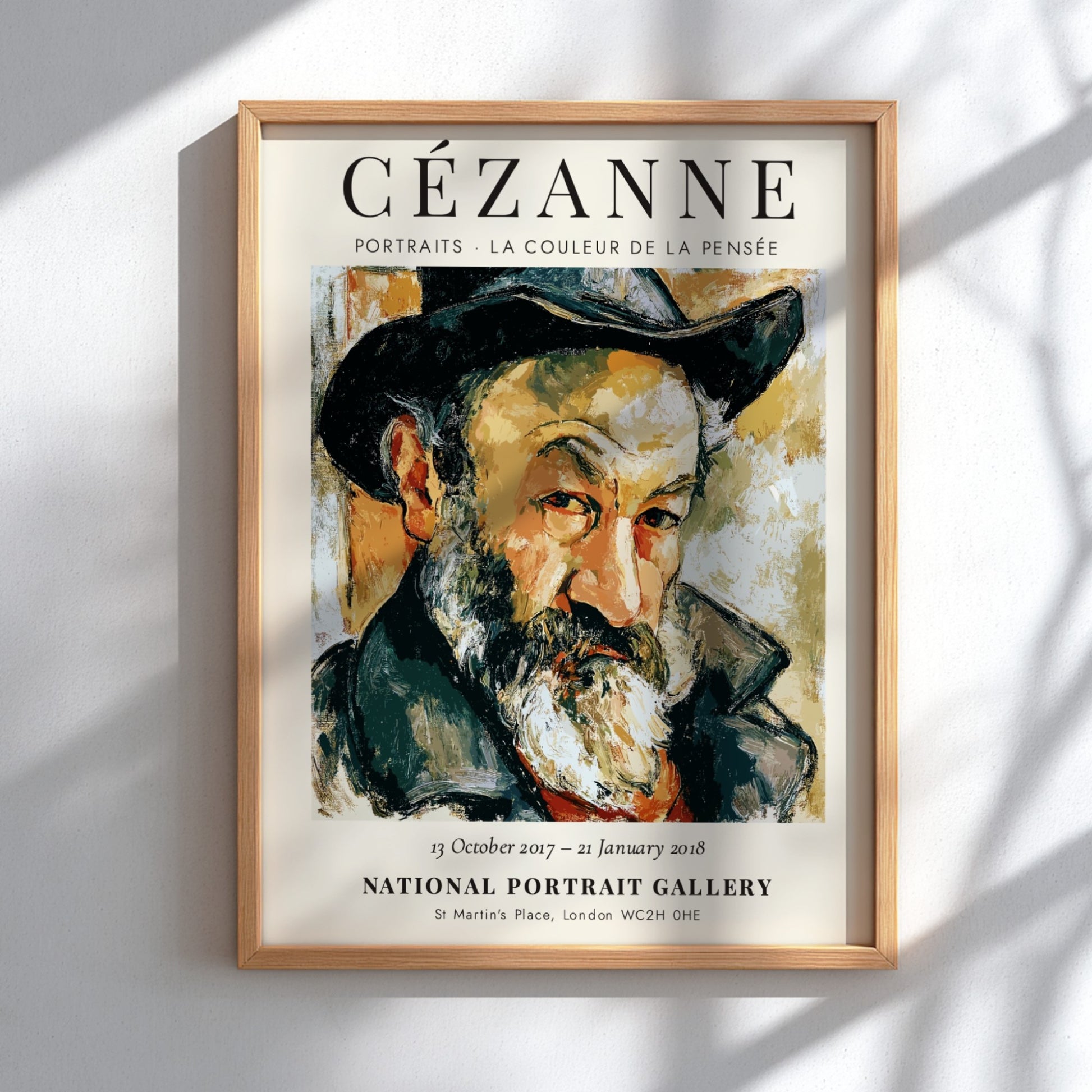 Cézanne exhibition poster featuring vibrant colors and expressive brush strokes
