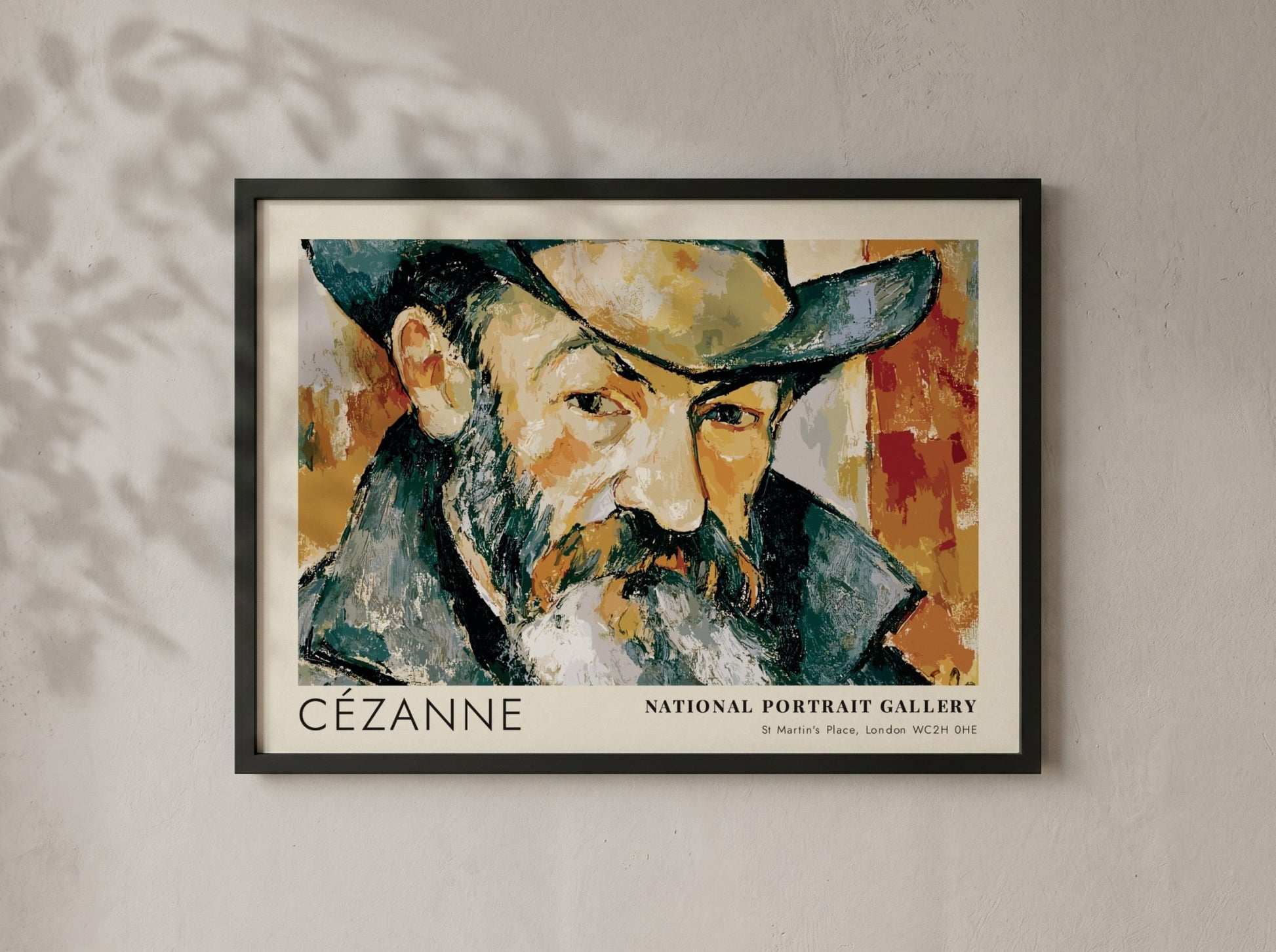 Wall art poster of a Cézanne self-portrait from the National Portrait Gallery exhibition display
