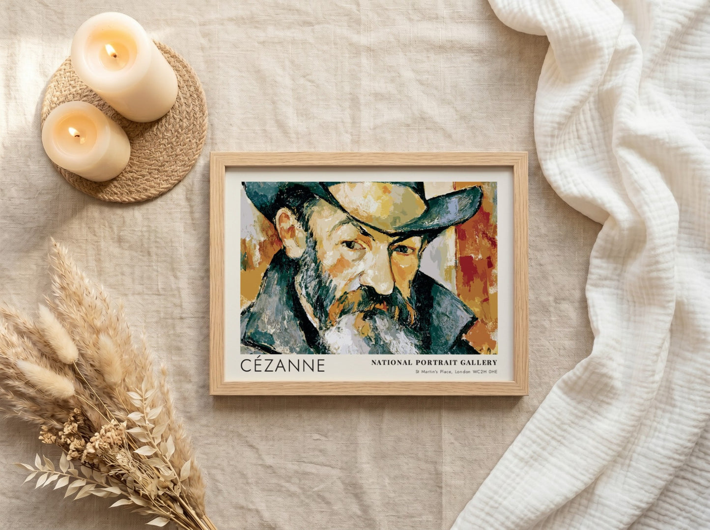 Wall art poster of a Cézanne self-portrait from the National Portrait Gallery exhibition display