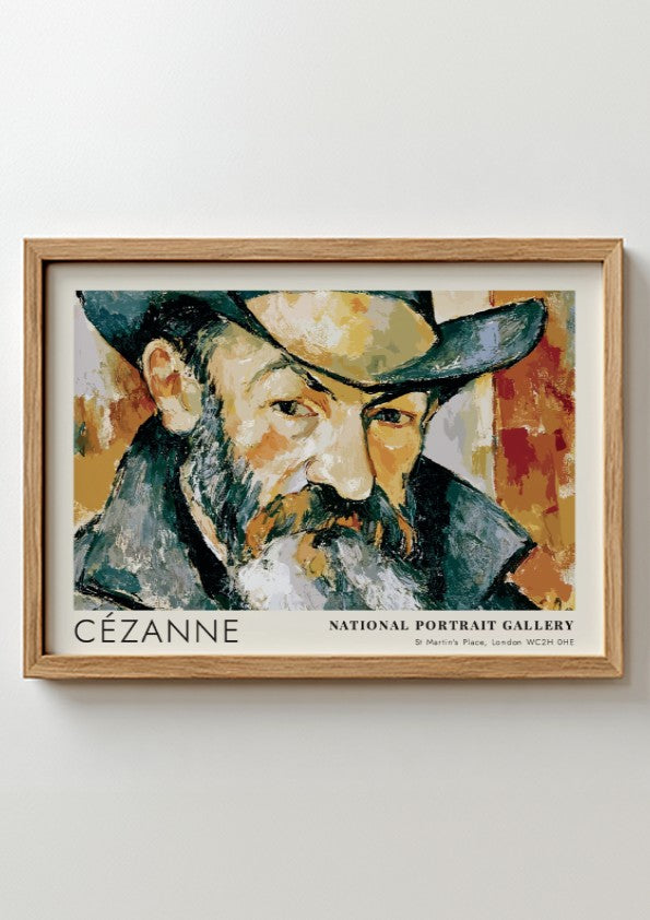 Wall art poster of a Cézanne self-portrait from the National Portrait Gallery exhibition display