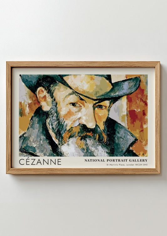Wall art poster of a Cézanne self-portrait from the National Portrait Gallery exhibition display