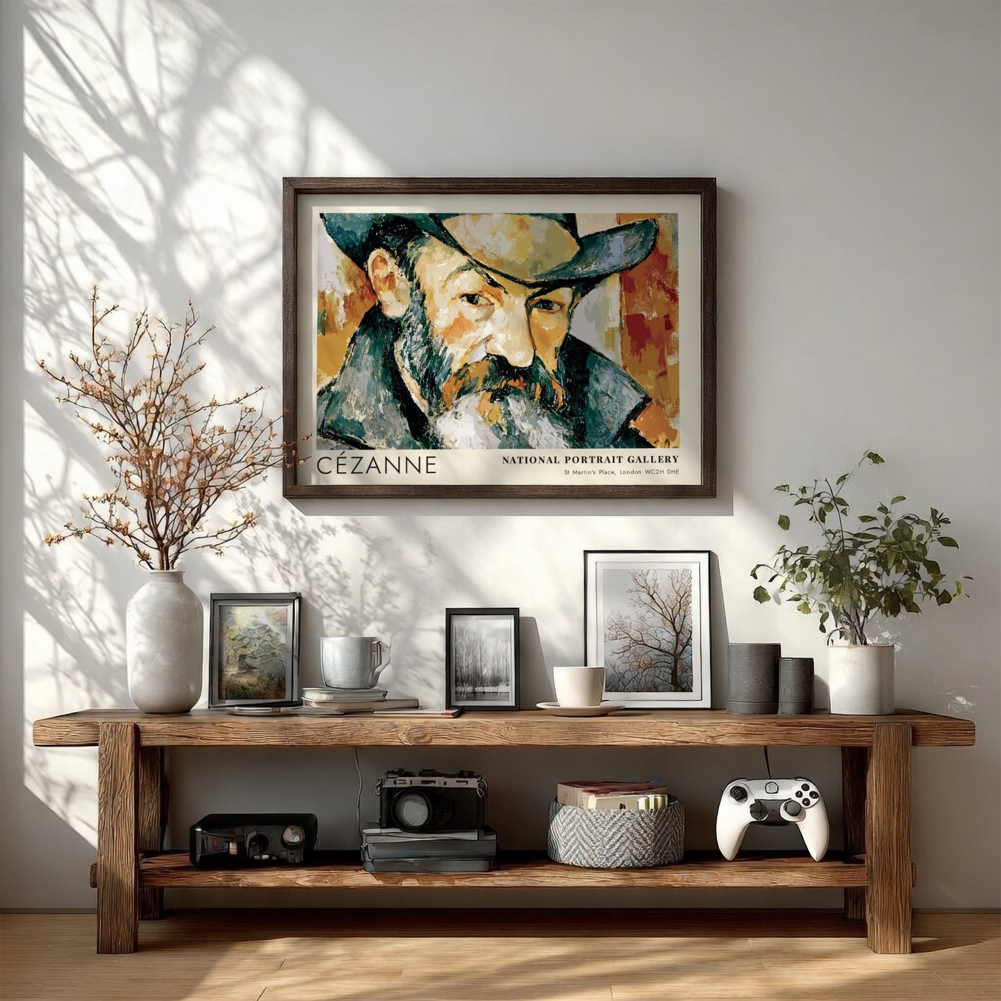 Wall art poster of a Cézanne self-portrait from the National Portrait Gallery exhibition display