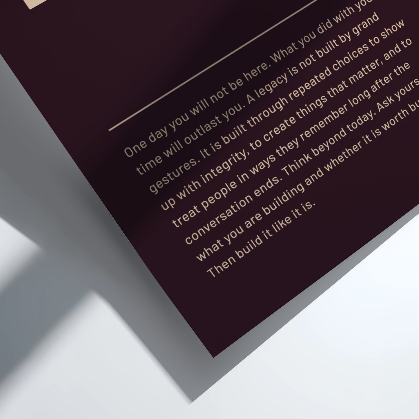 Text on a dark background with a light border