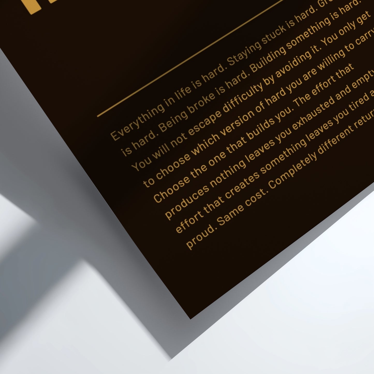 Motivational quote on a clear background with a white border