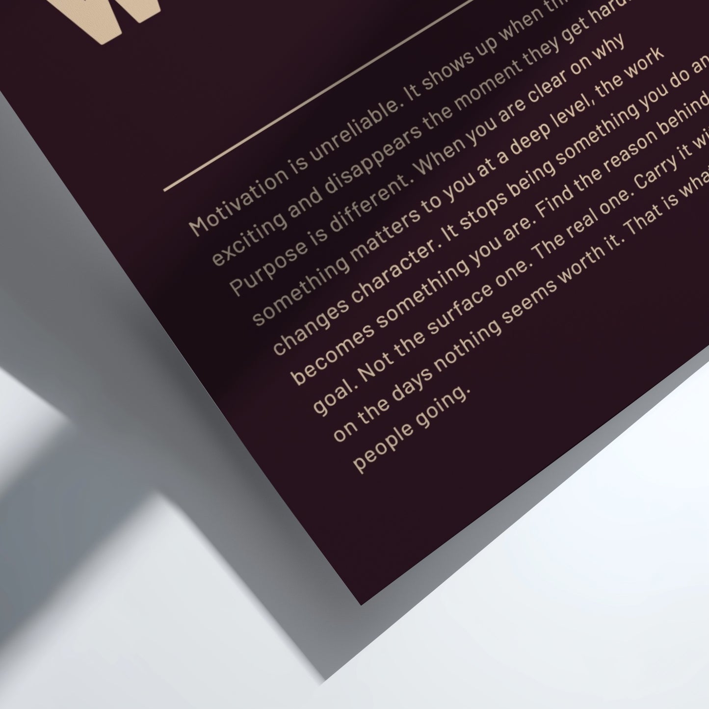 Motivational poster featuring bold typography and minimalist design 