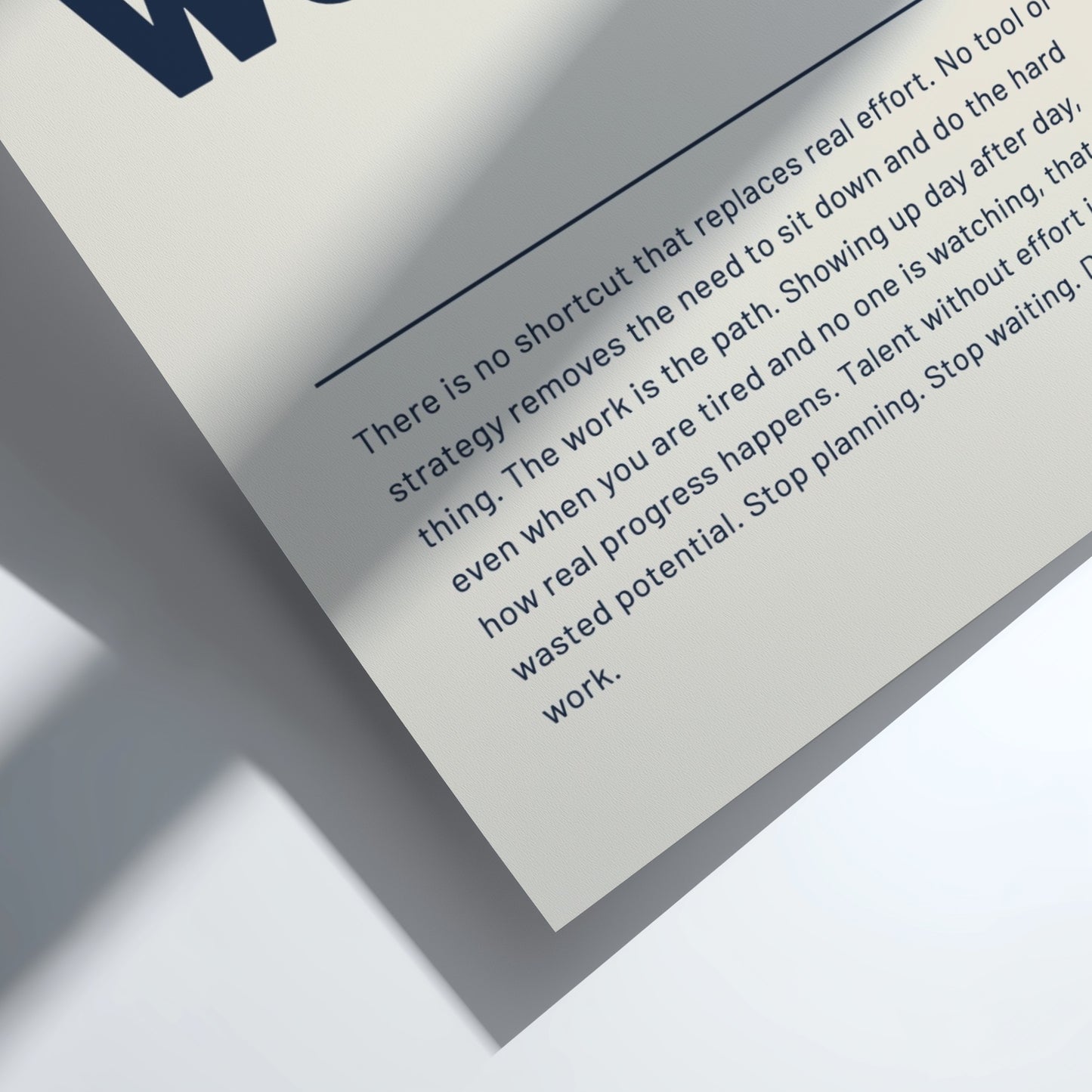 Motivational quote on a clear background with a white border