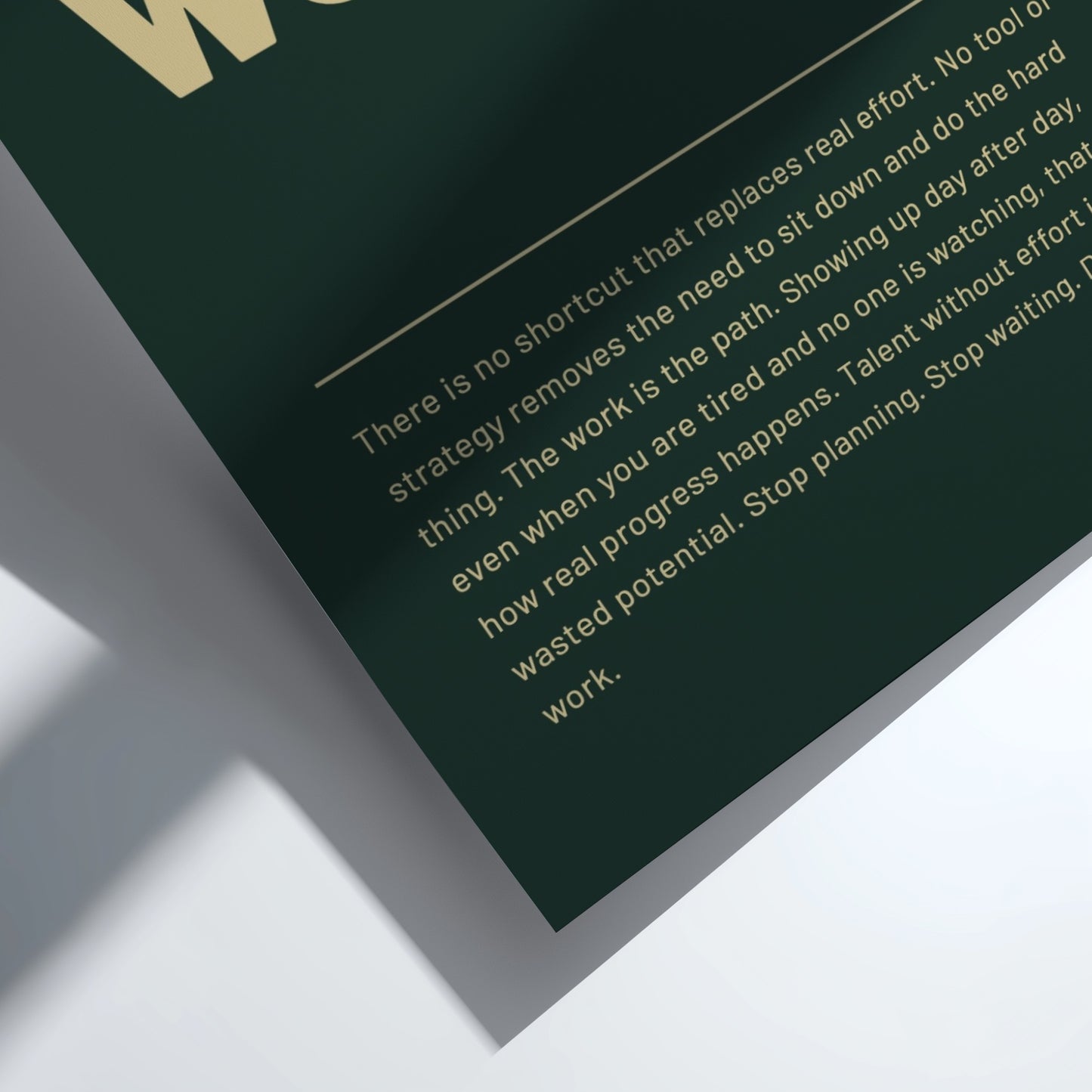 Text on a green background with a quote about effort and strategy.