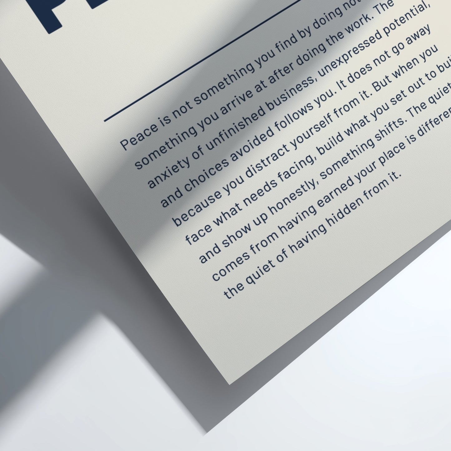 Motivational quote on a clear background with a white border