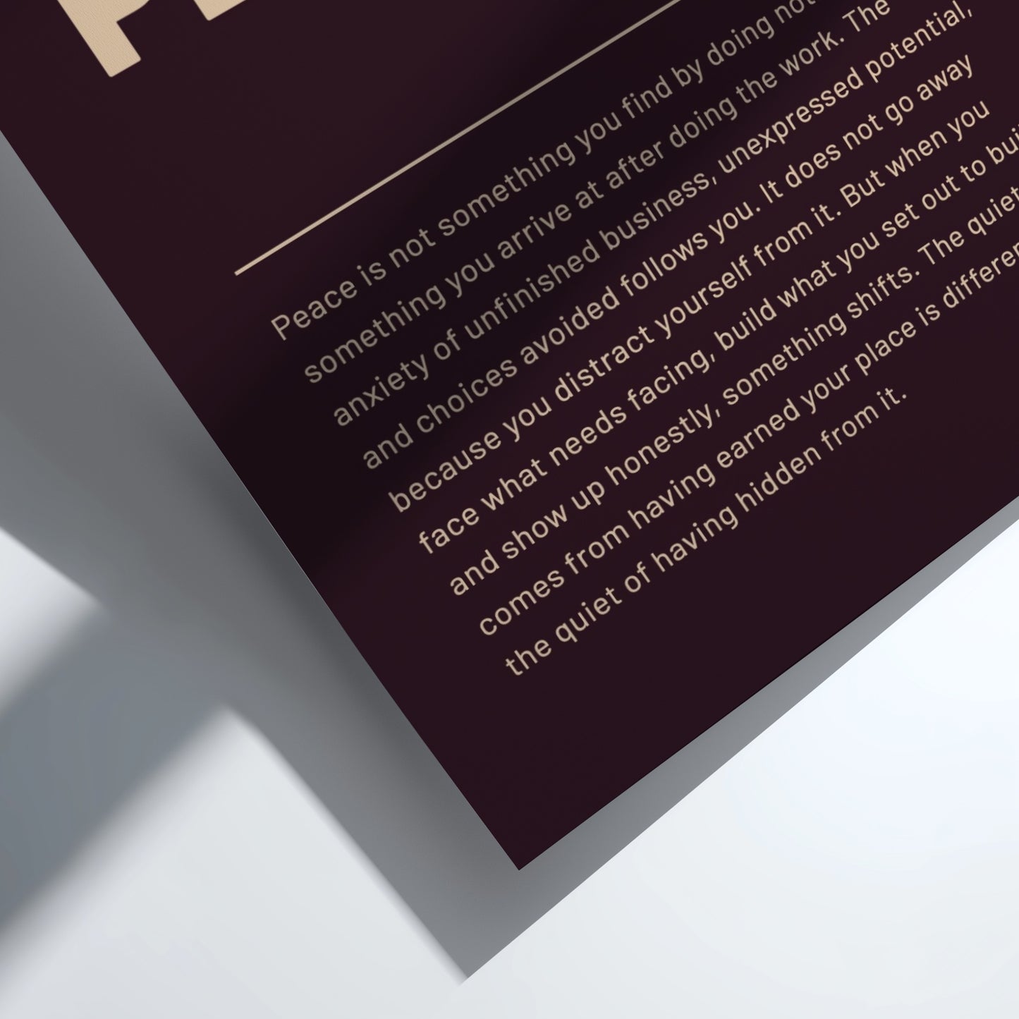 Motivational poster featuring bold typography and minimalist design 