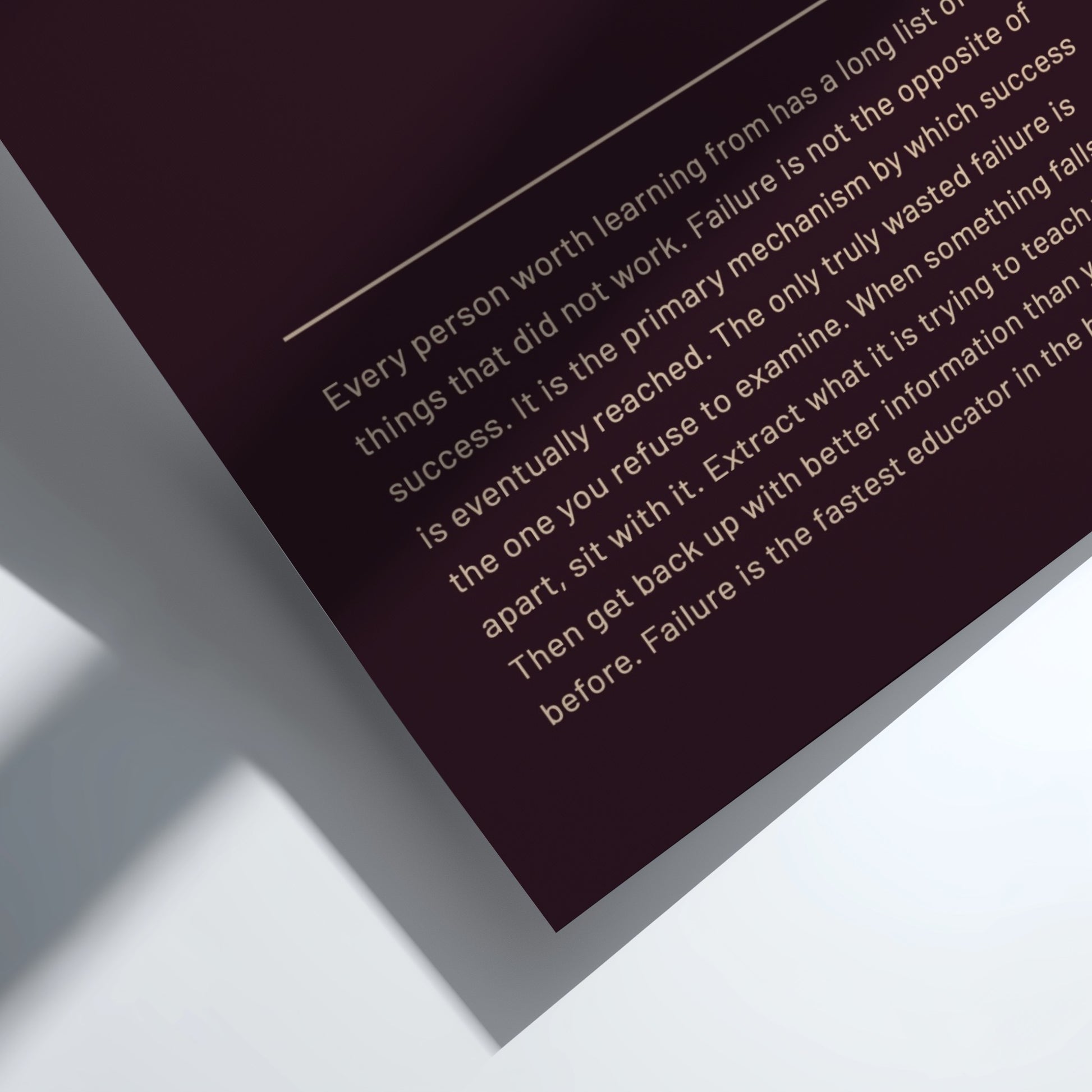 Motivational poster featuring bold typography and minimalist design 