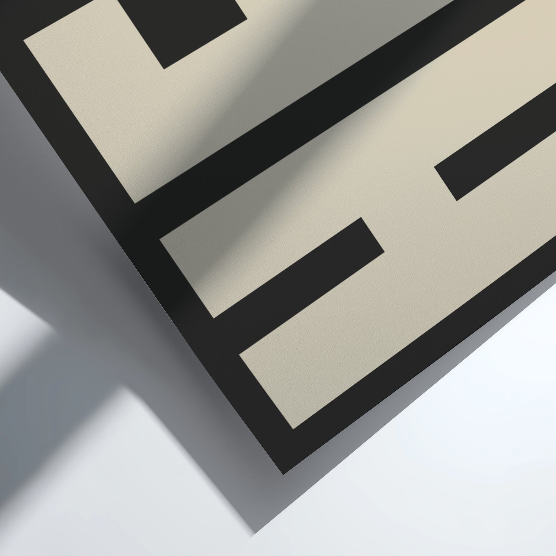 HEJ poster featuring bold typography, minimalist design for modern decor