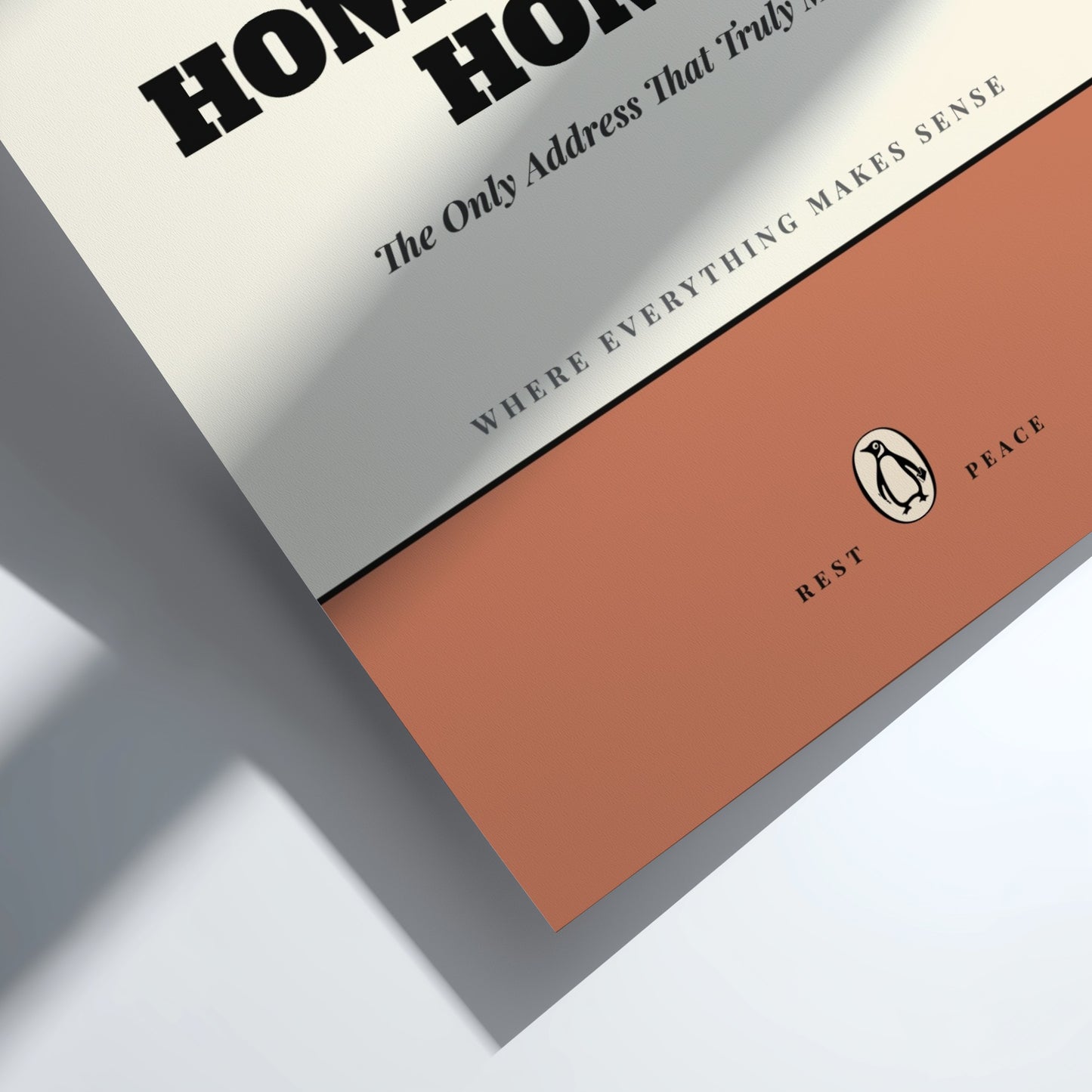 Funny quote poster featuring a warm welcome home theme in minimalist style