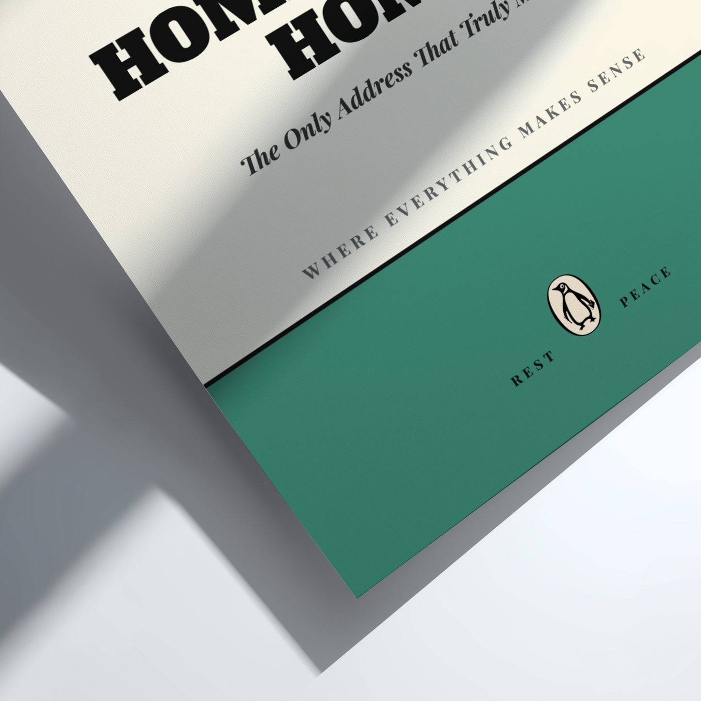 Funny quote poster featuring a warm welcome home theme in minimalist style