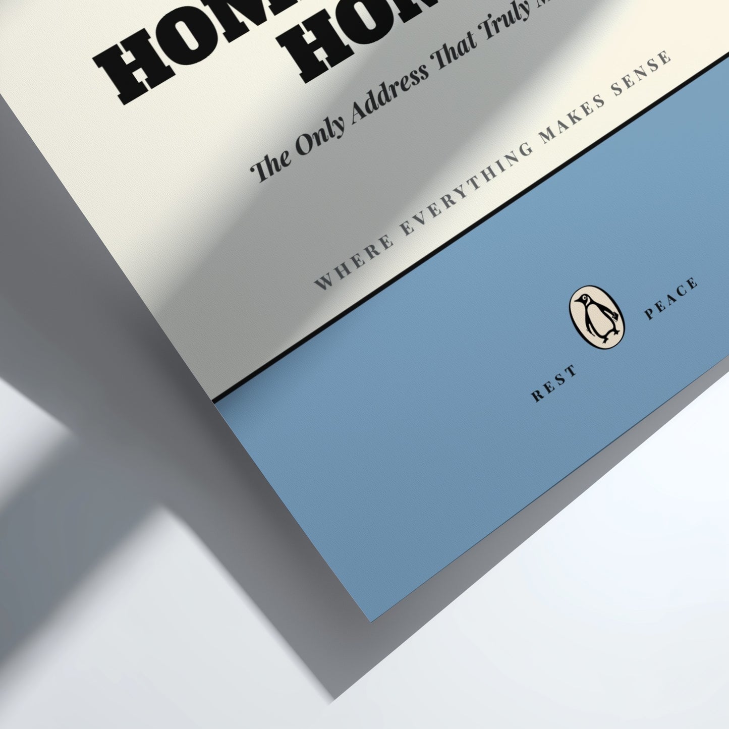 Funny quote poster featuring a warm welcome home theme in minimalist style