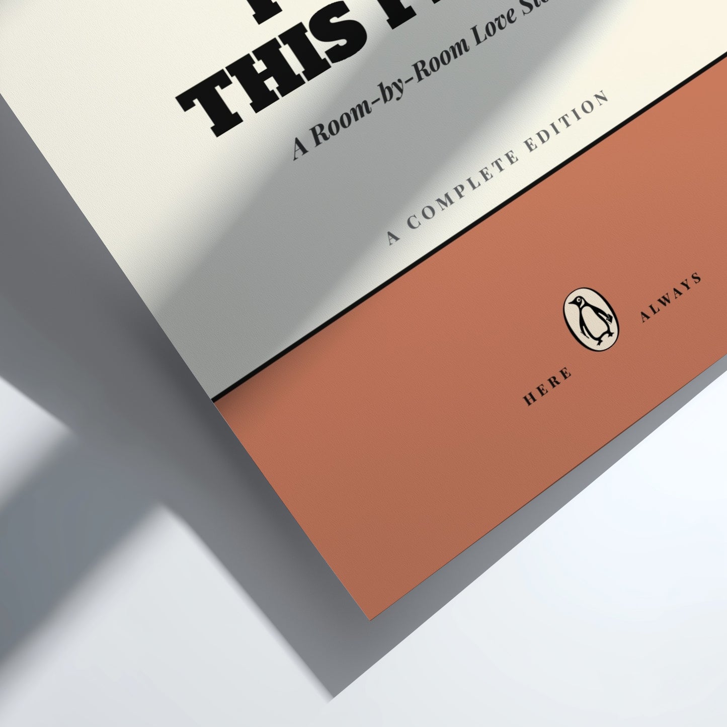Framed book cover with 'Penguin Books' branding and text 'I Love This Place'.