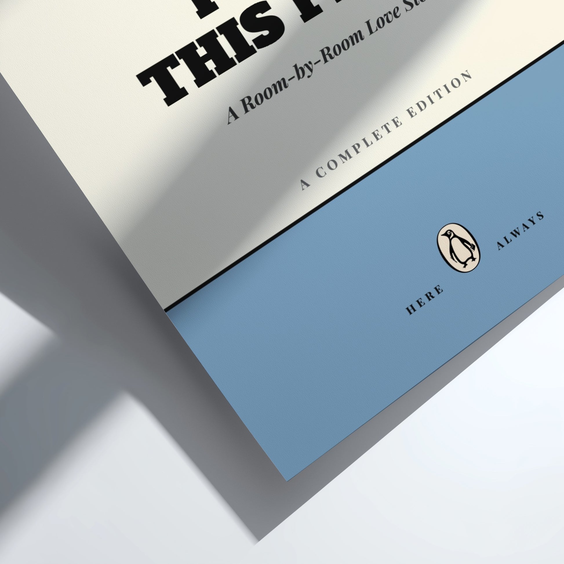 Framed book cover with 'Penguin Books' branding and text 'I Love This Place'.