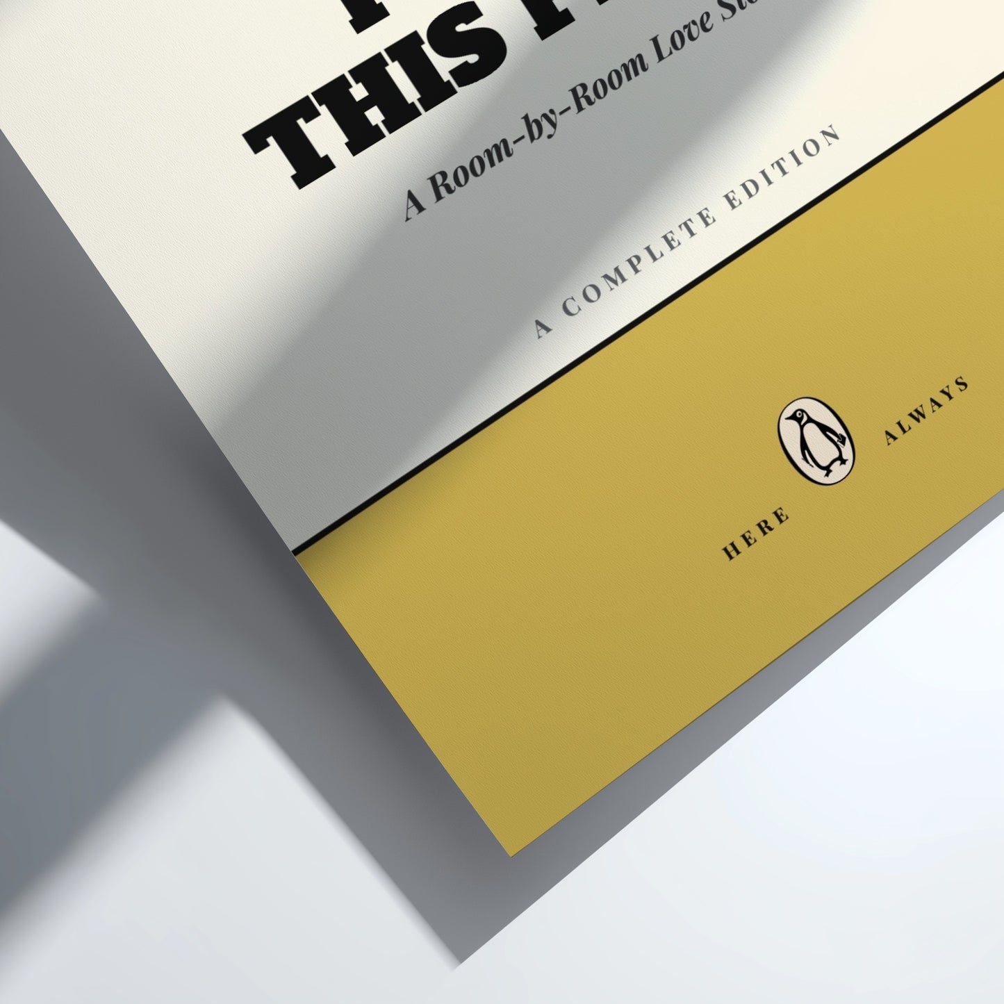 Framed book cover with 'Penguin Books' branding and text 'I Love This Place'.