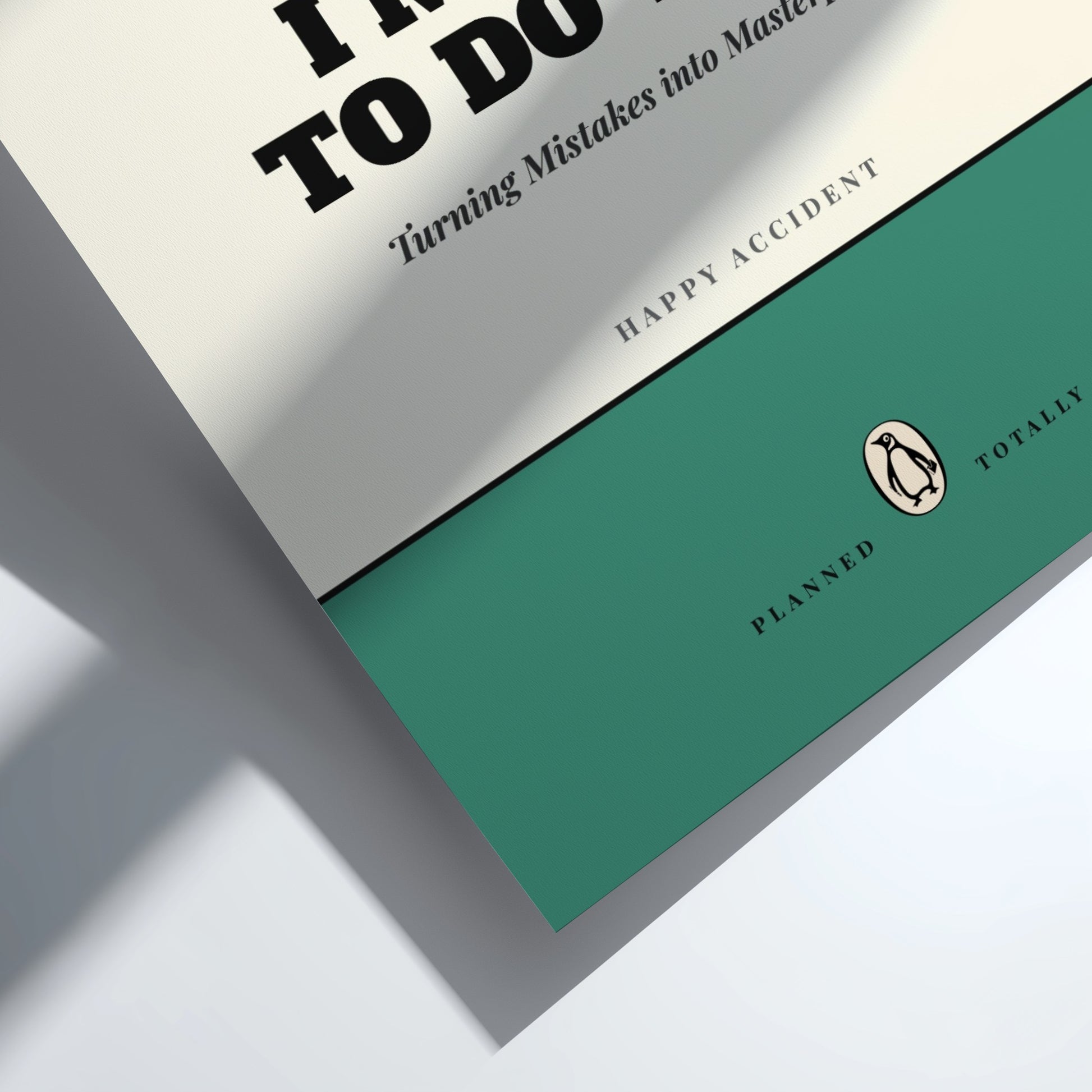 Funny quote poster featuring whimsical illustrations from the Penguins book in vibrant colors and playful