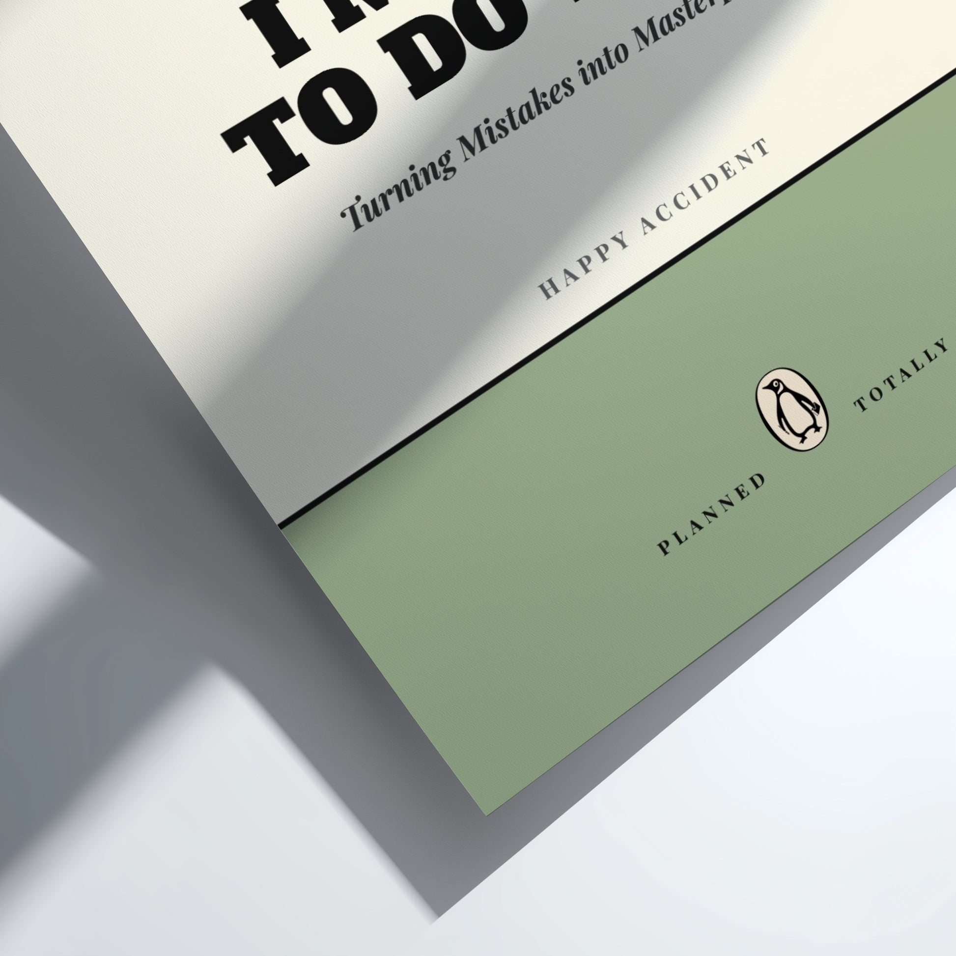 Funny quote poster featuring whimsical illustrations from the Penguins book in vibrant colors and playful