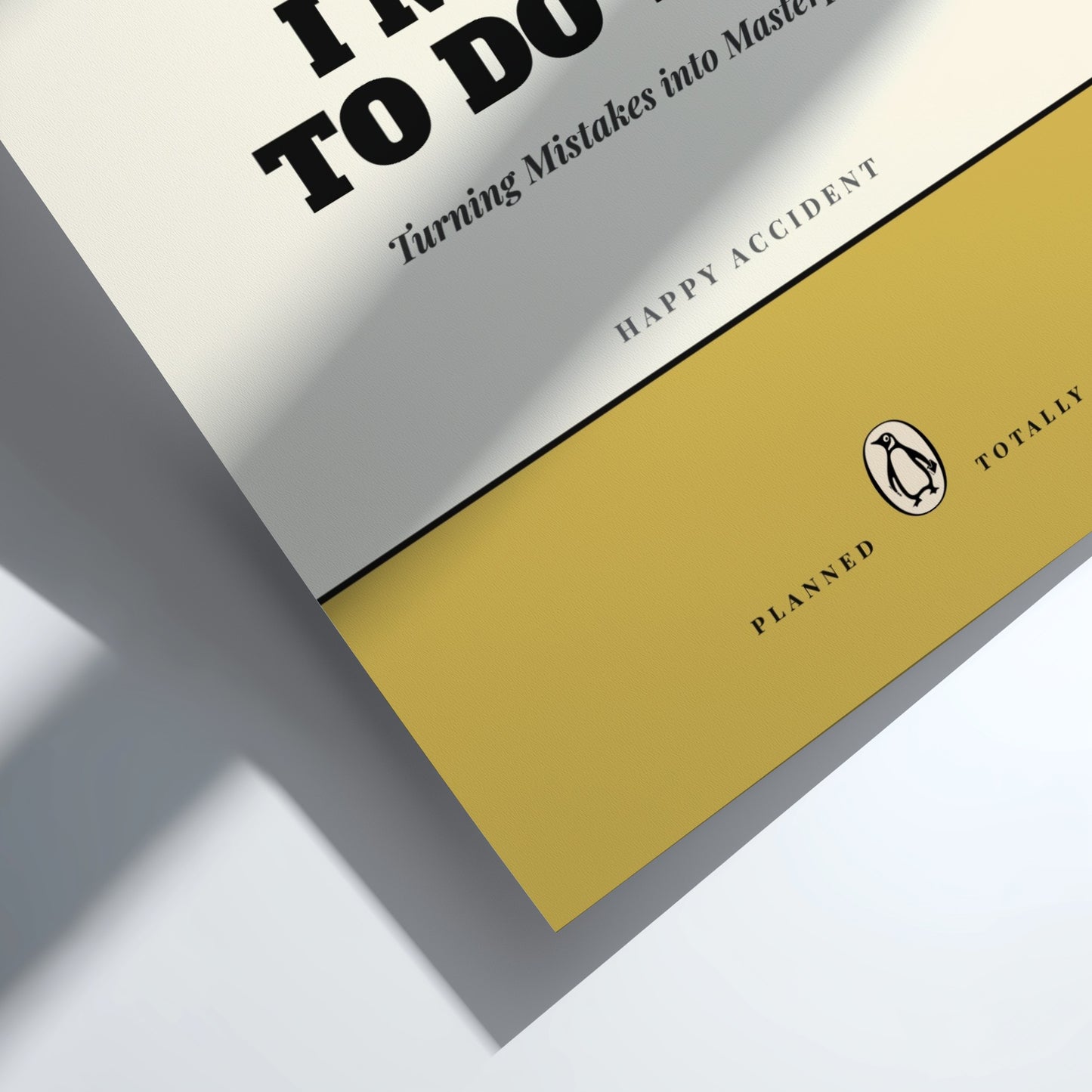 Funny quote poster featuring whimsical illustrations from the Penguins book in vibrant colors and playful