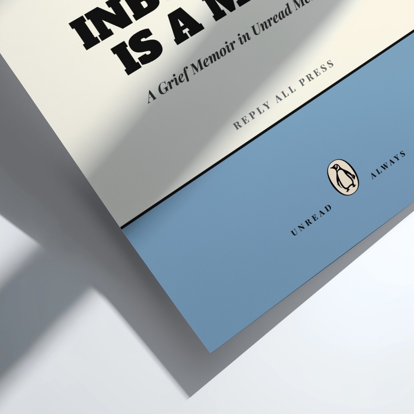 Funny quote poster featuring whimsical illustrations from the Penguins book in vibrant colors and playful