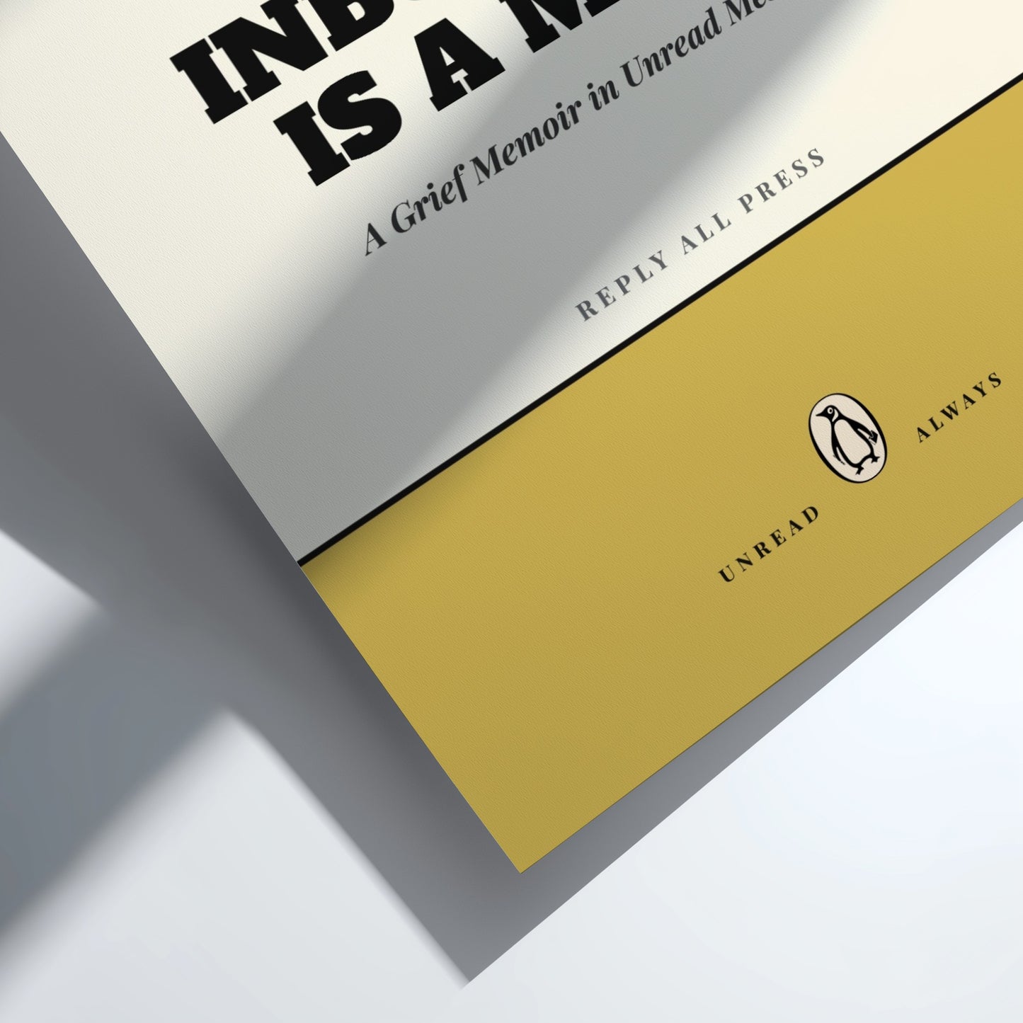 Funny quote poster featuring whimsical illustrations from the Penguins book in vibrant colors and playful