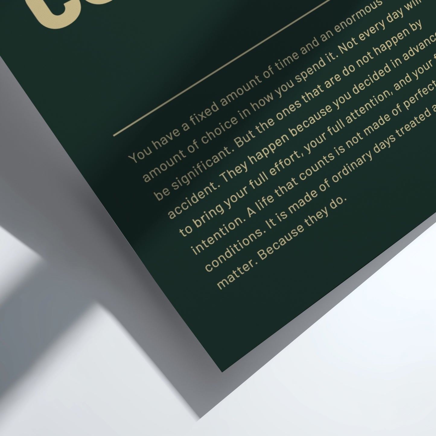 Text on a green background with a white border