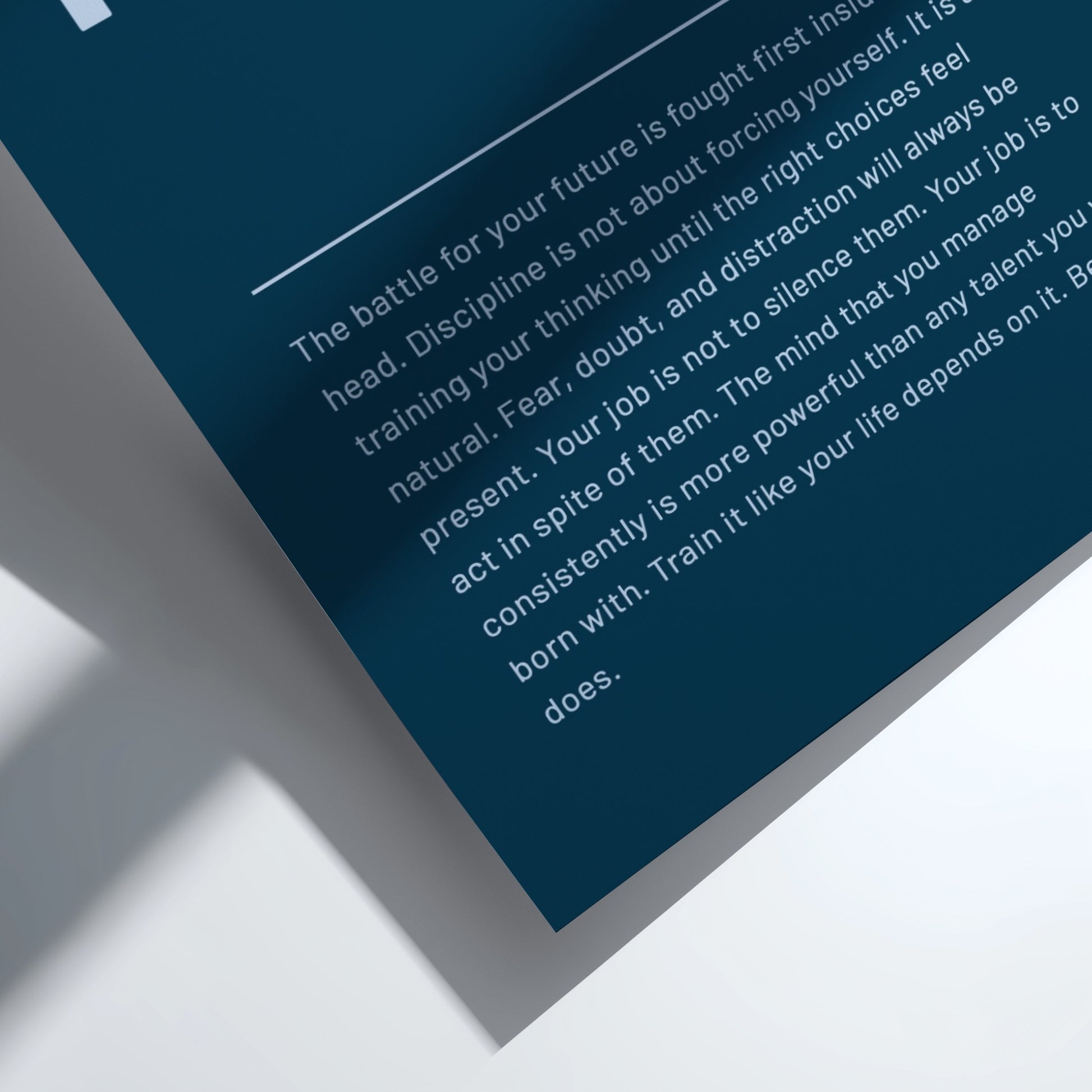 Motivational poster featuring bold typography and minimalist design 