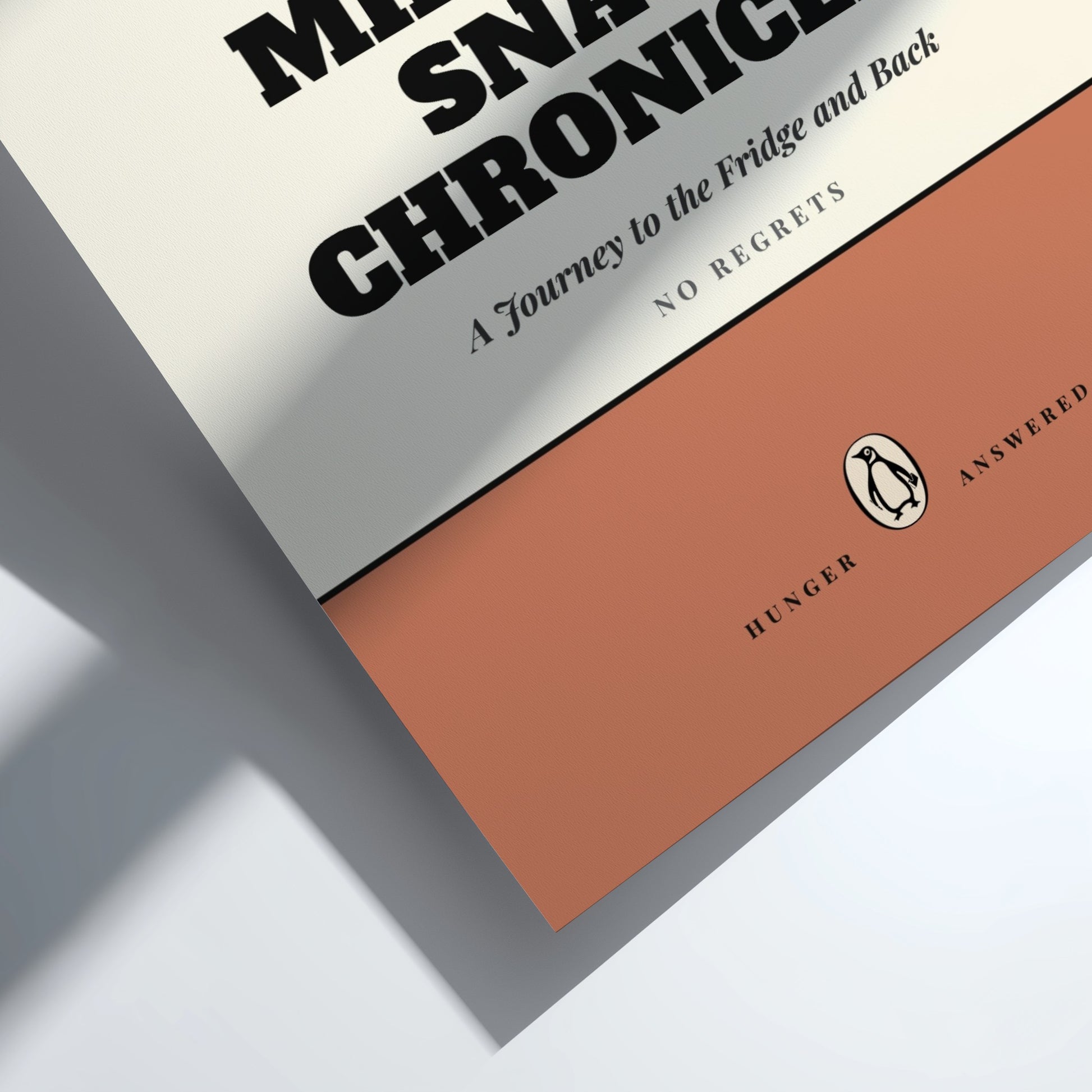 Funny quote poster featuring whimsical illustrations from the Penguins book in vibrant colors and playful