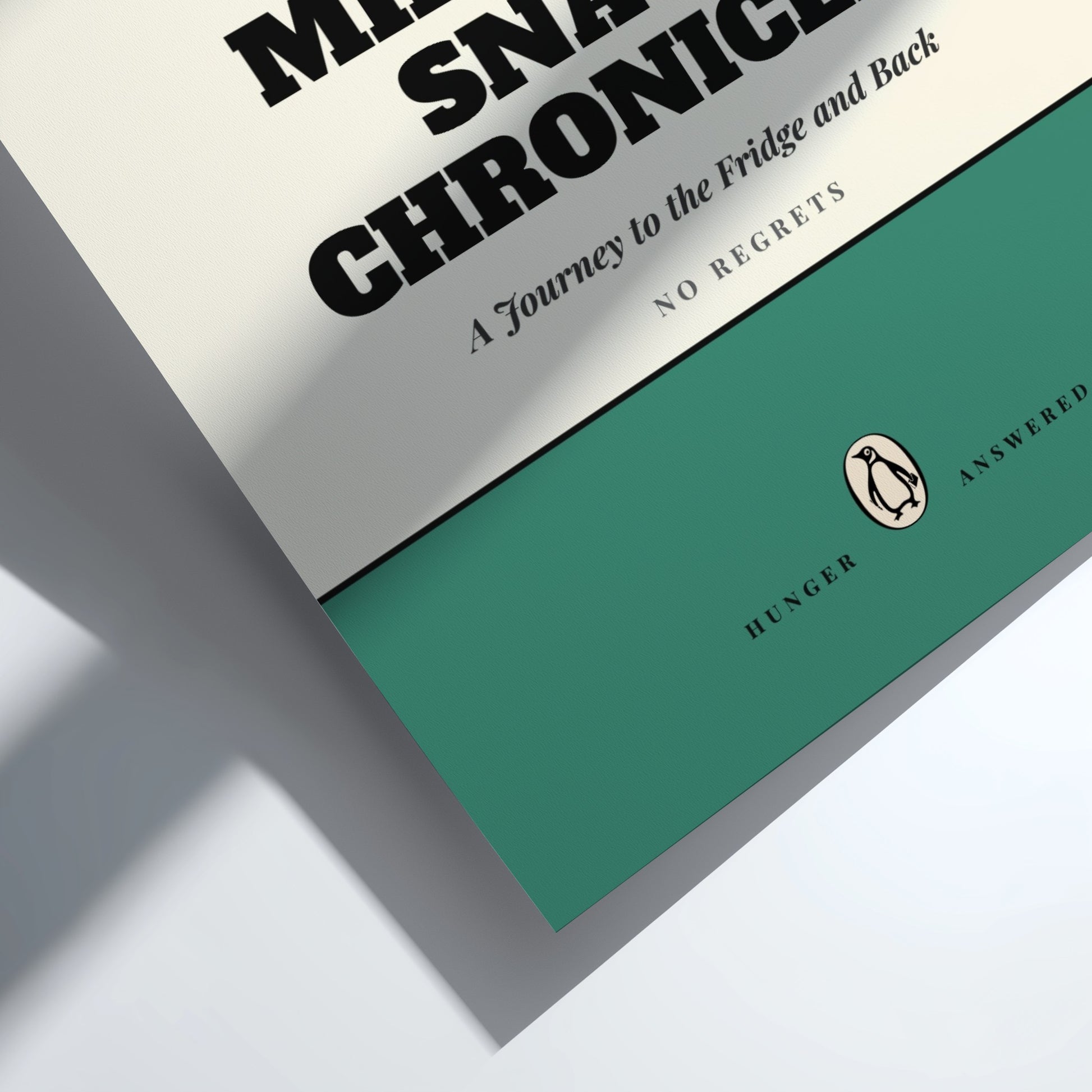 Funny quote poster featuring whimsical illustrations from the Penguins book in vibrant colors and playful