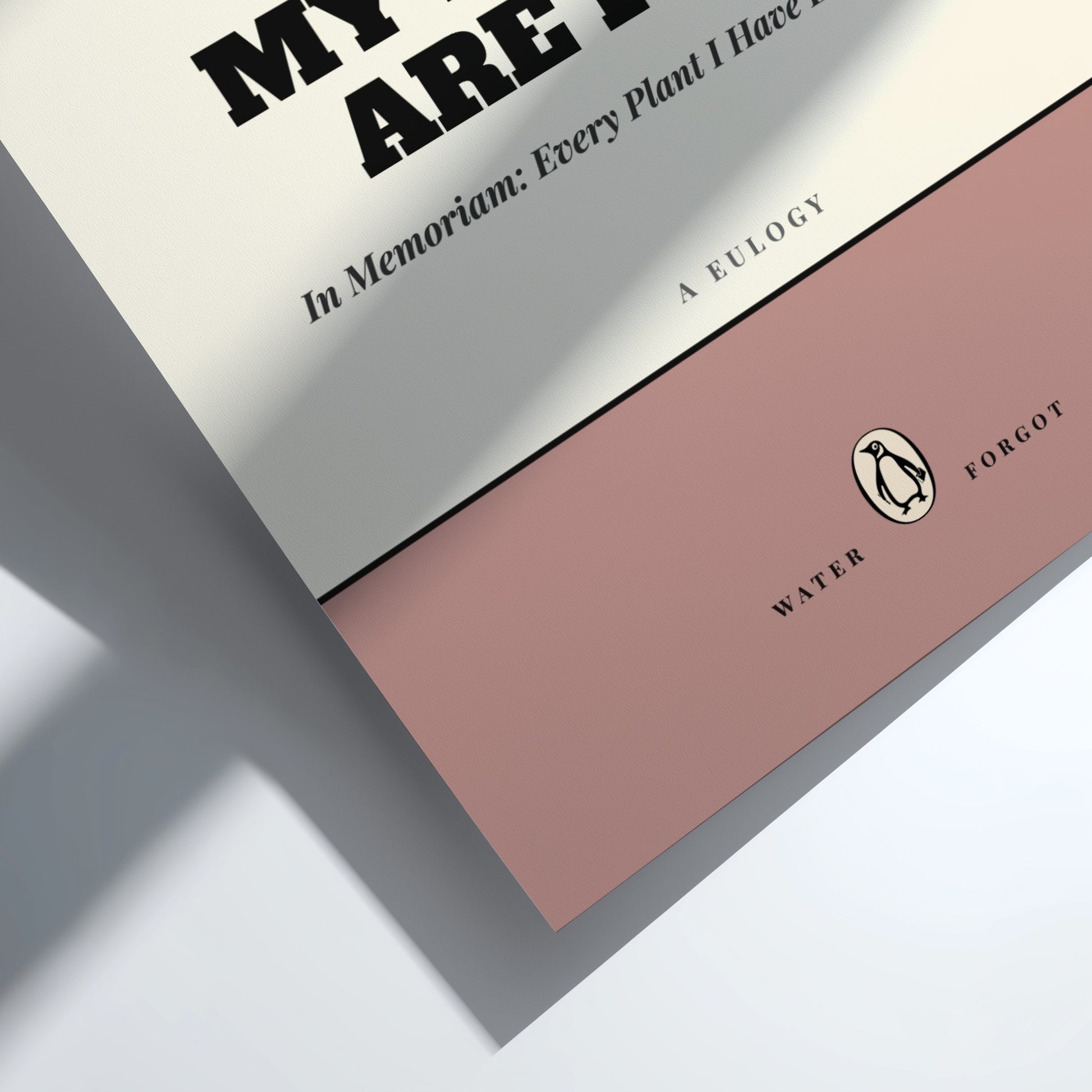 Funny quote poster featuring whimsical illustrations from the Penguins book in vibrant colors and playful