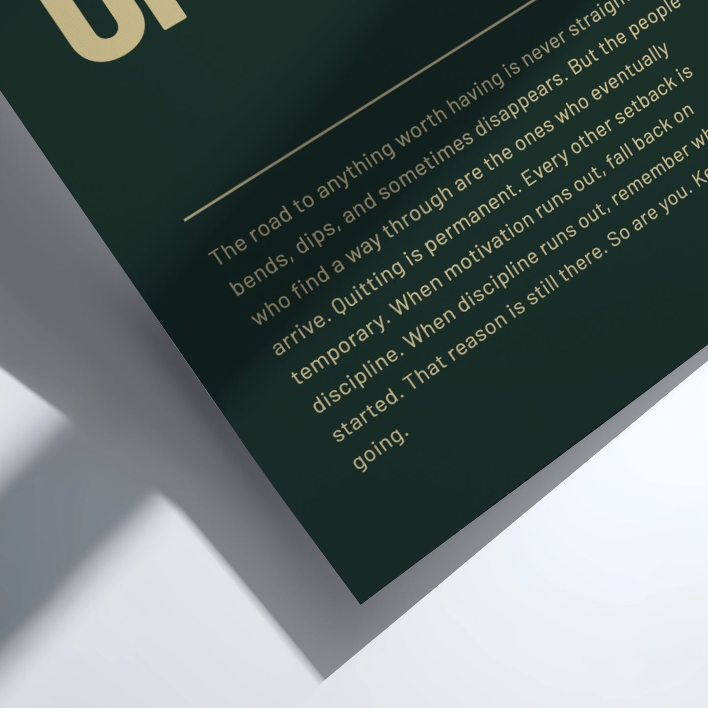 Motivational poster featuring bold typography and minimalist design 