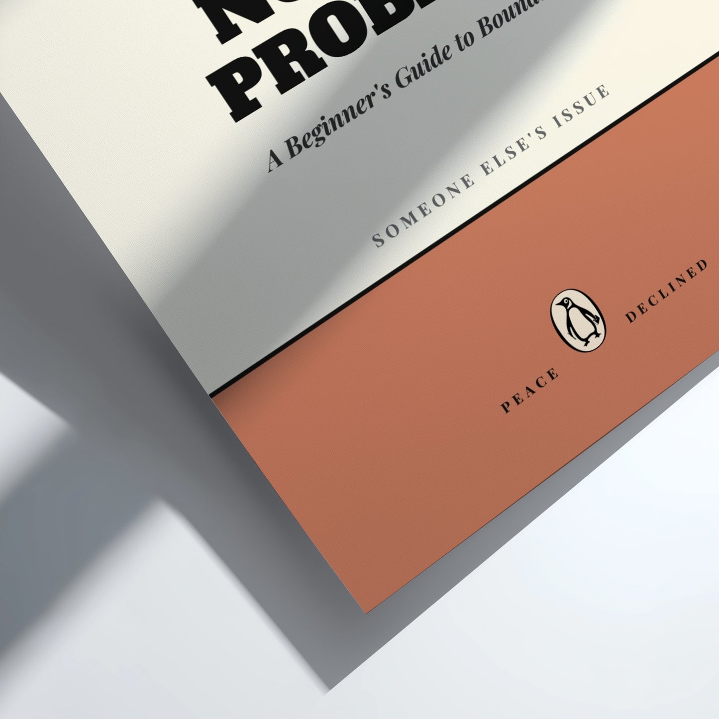 Funny quote poster featuring whimsical illustrations from the Penguins book in vibrant colors and playful