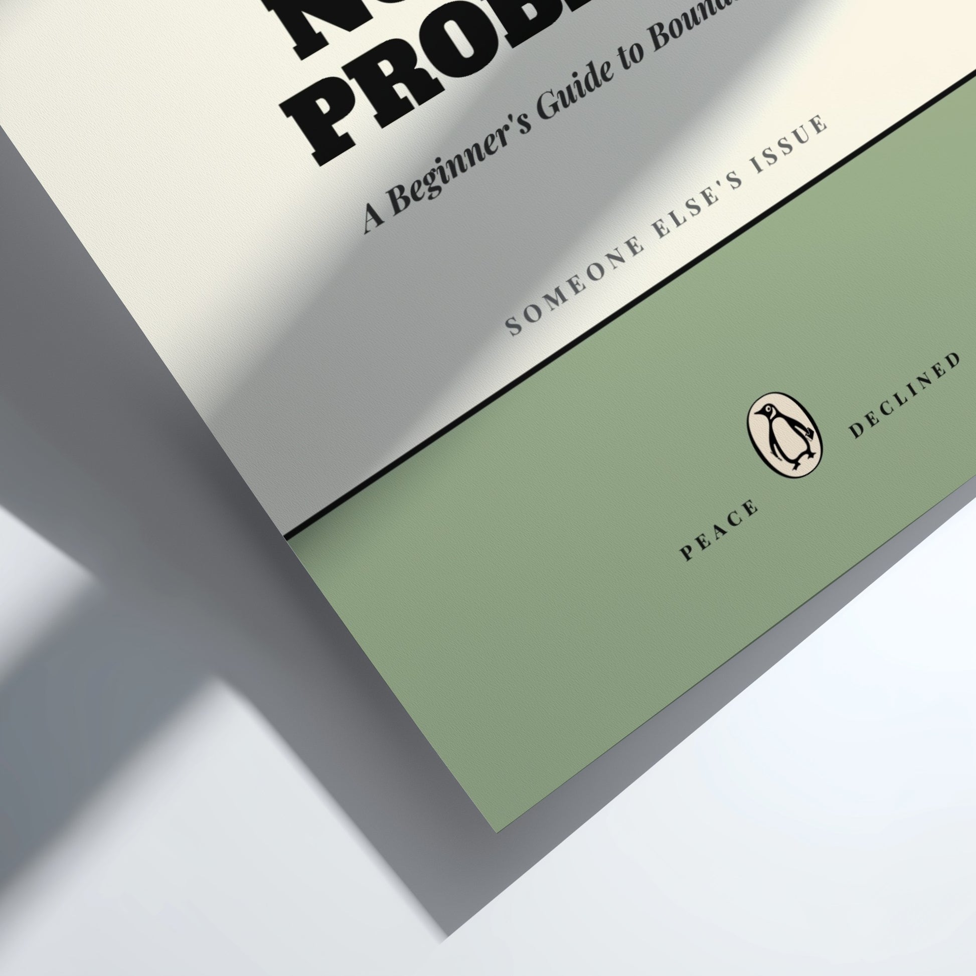 Funny quote poster featuring whimsical illustrations from the Penguins book in vibrant colors and playful