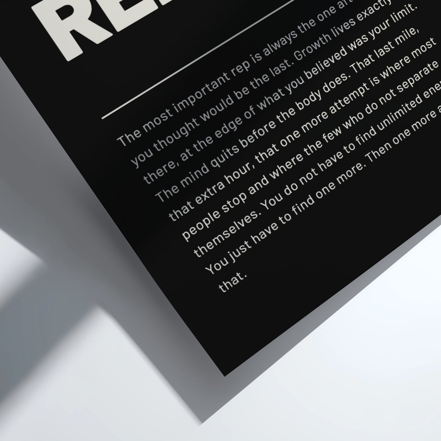 Motivational quote on a black background with white text
