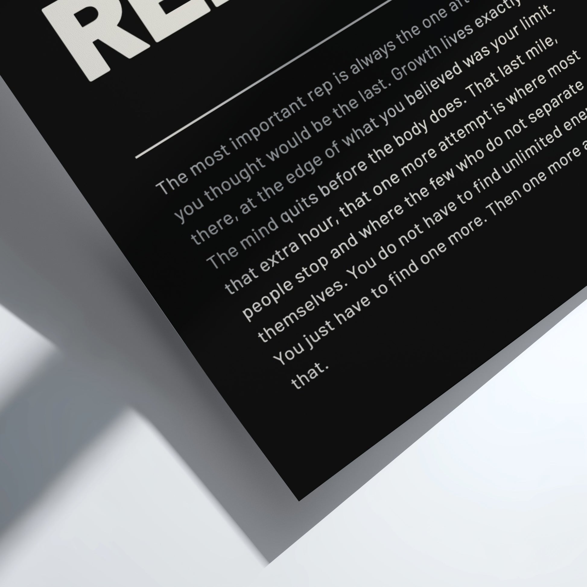 Motivational quote on a black background with white text