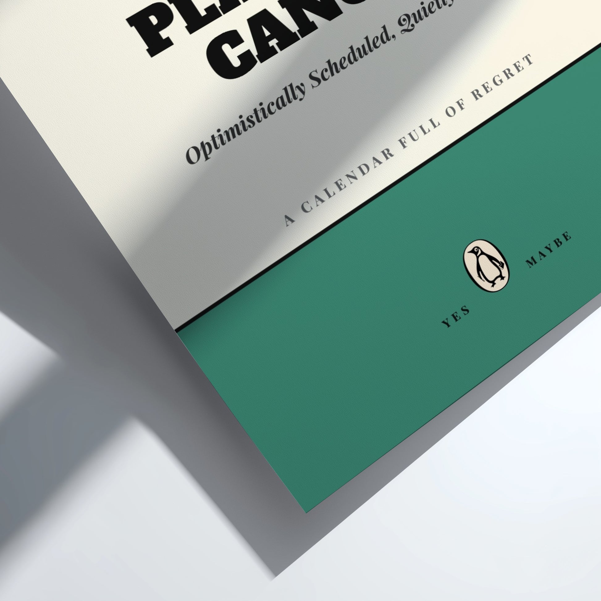 Funny quote poster featuring whimsical illustrations from the Penguins book in vibrant colors and playful