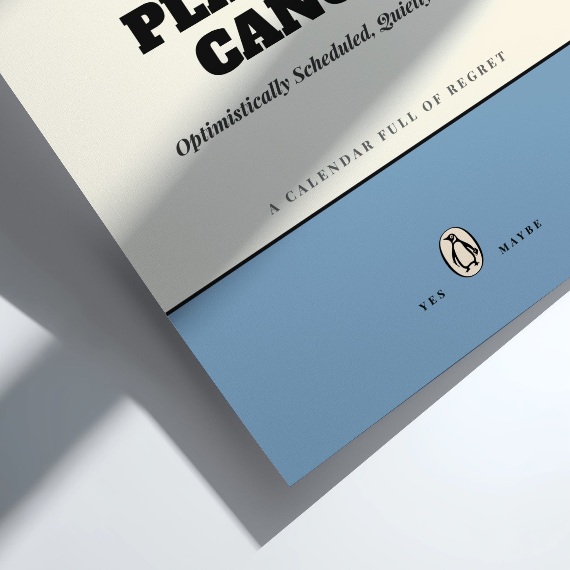 Funny quote poster featuring whimsical illustrations from the Penguins book in vibrant colors and playful