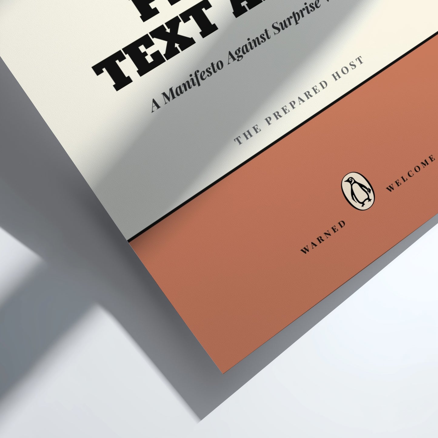 Funny quote poster featuring whimsical illustrations from the Penguins book in vibrant colors and playful