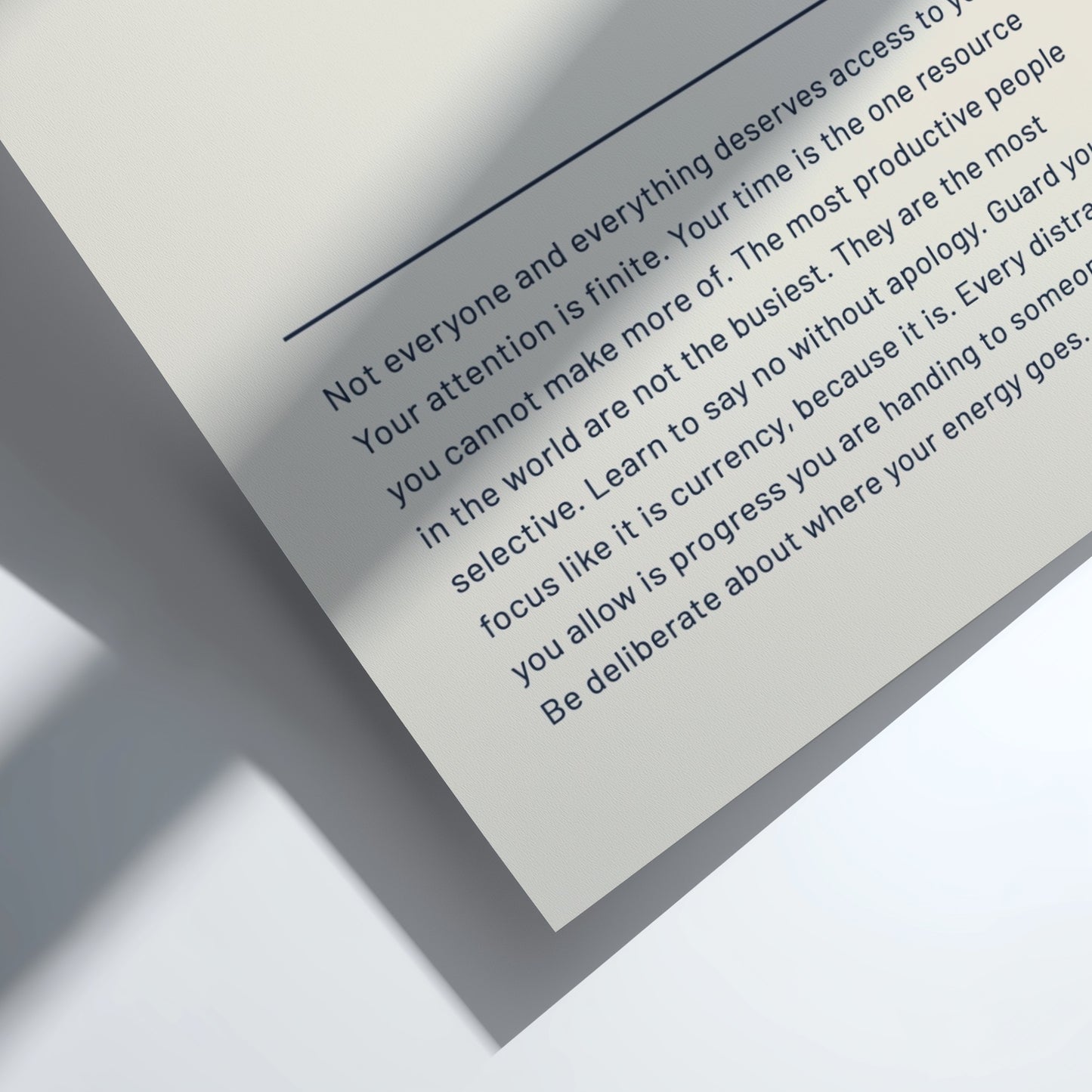 Motivational quote on a clear background with a white border