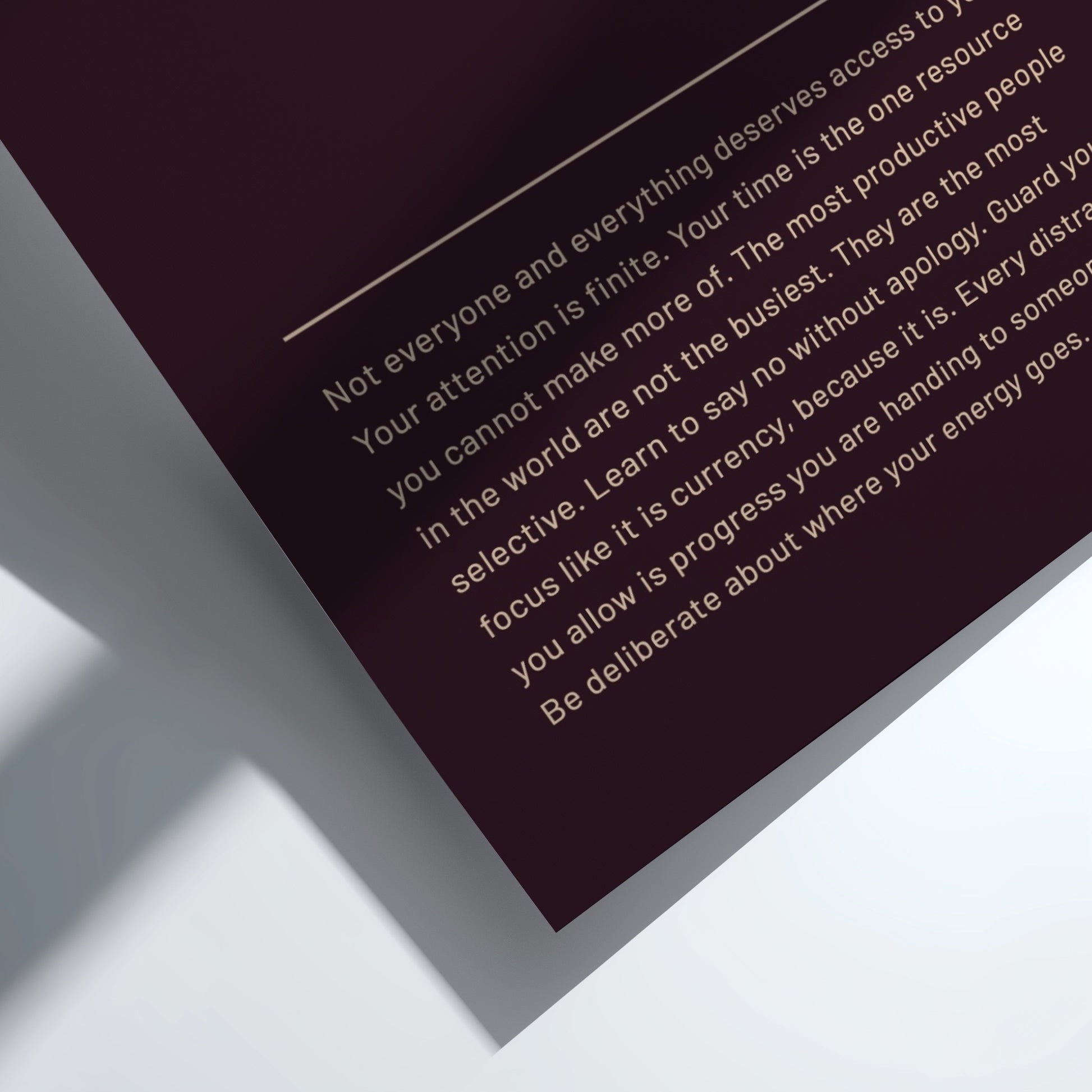 Motivational poster featuring bold typography and minimalist design 