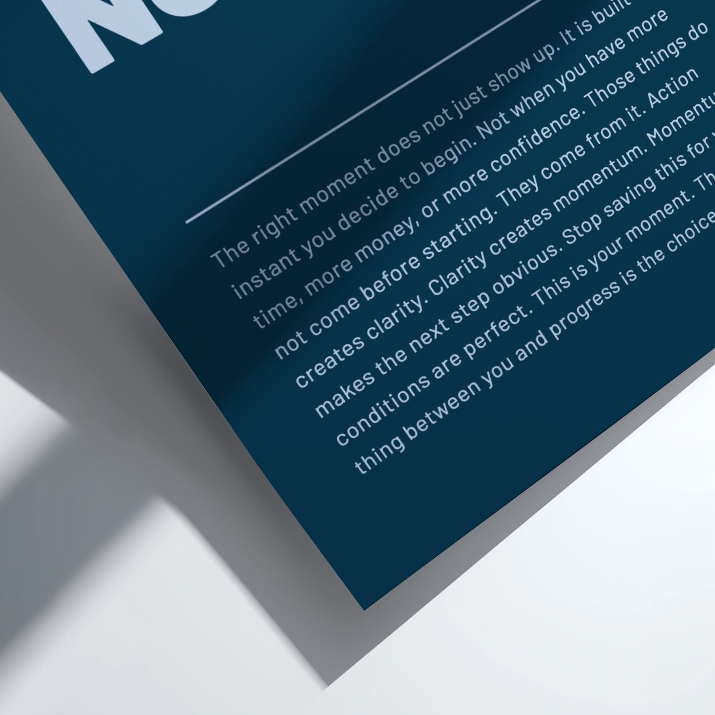 Motivational poster featuring bold typography and minimalist design 