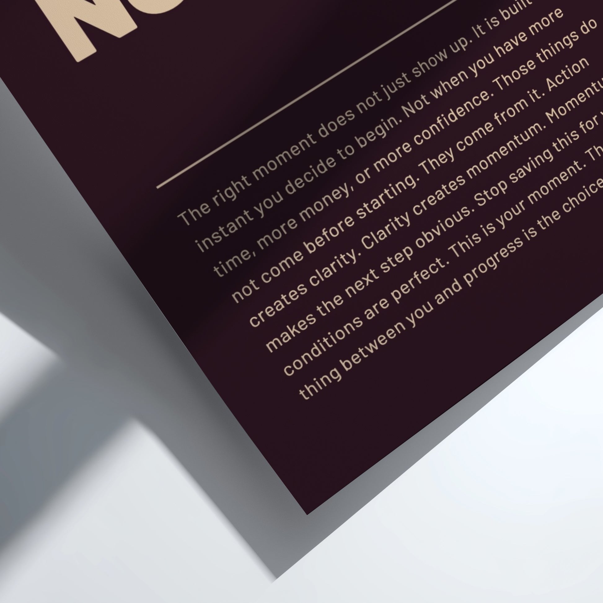 Motivational poster featuring bold typography and minimalist design 