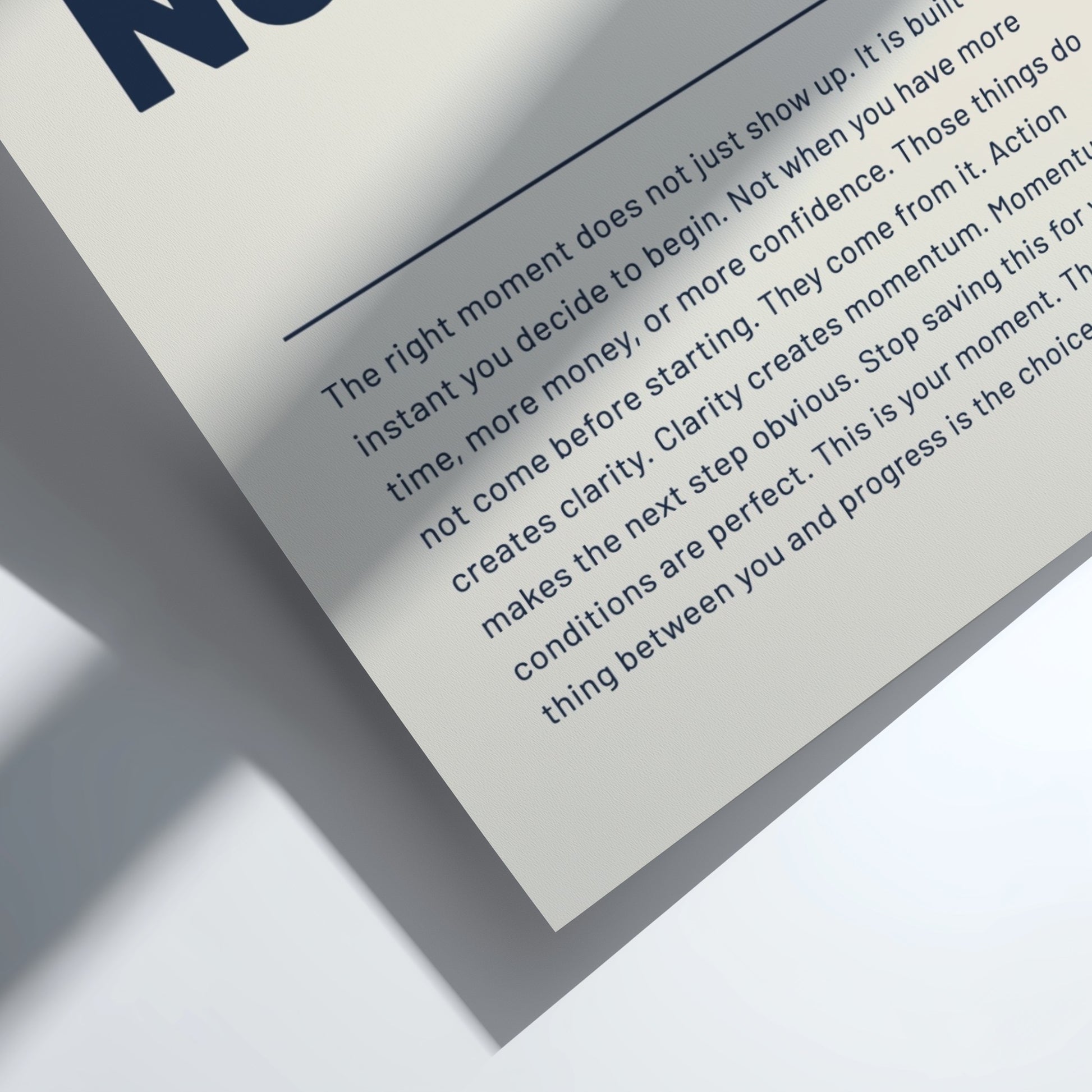 Motivational quote on a clear background with a white border