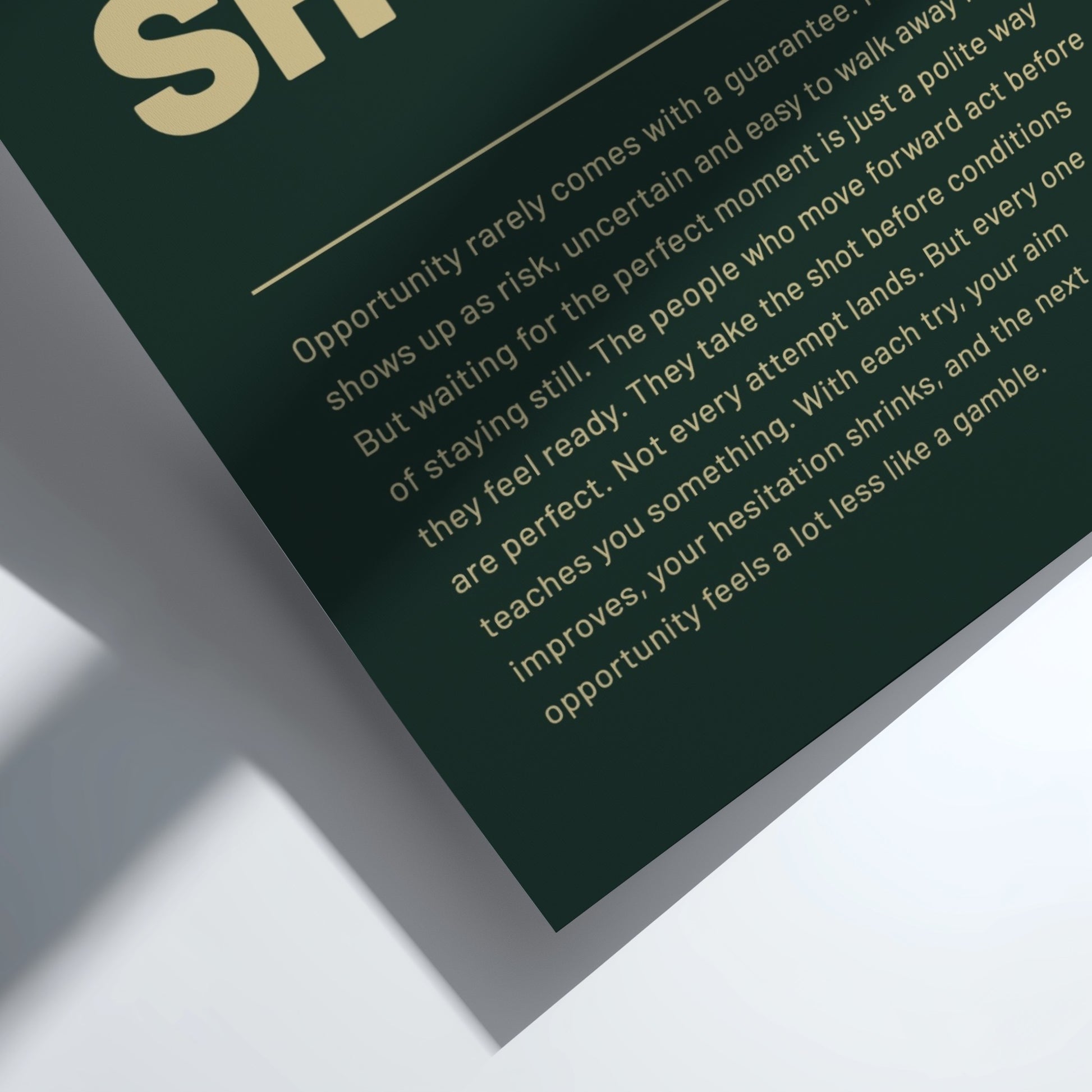 Text on a green background with a white border