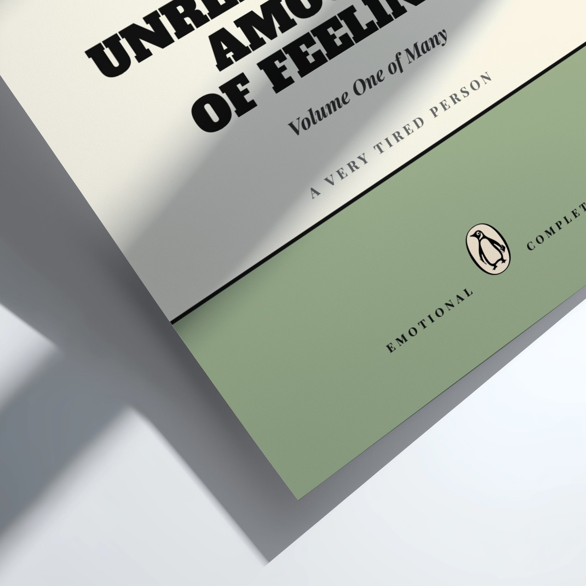 Funny quote poster featuring whimsical illustrations from the Penguins book in vibrant colors and playful