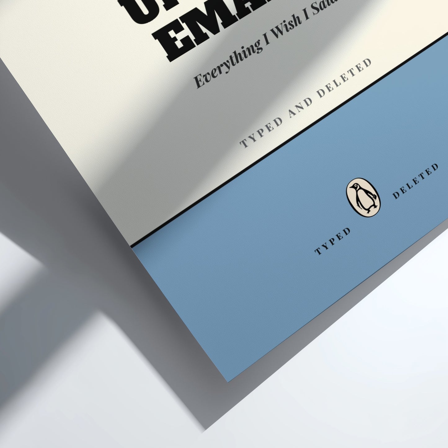 Two books titled 'Everything I Wish I Said' and 'Typed and Deleted' on a light background