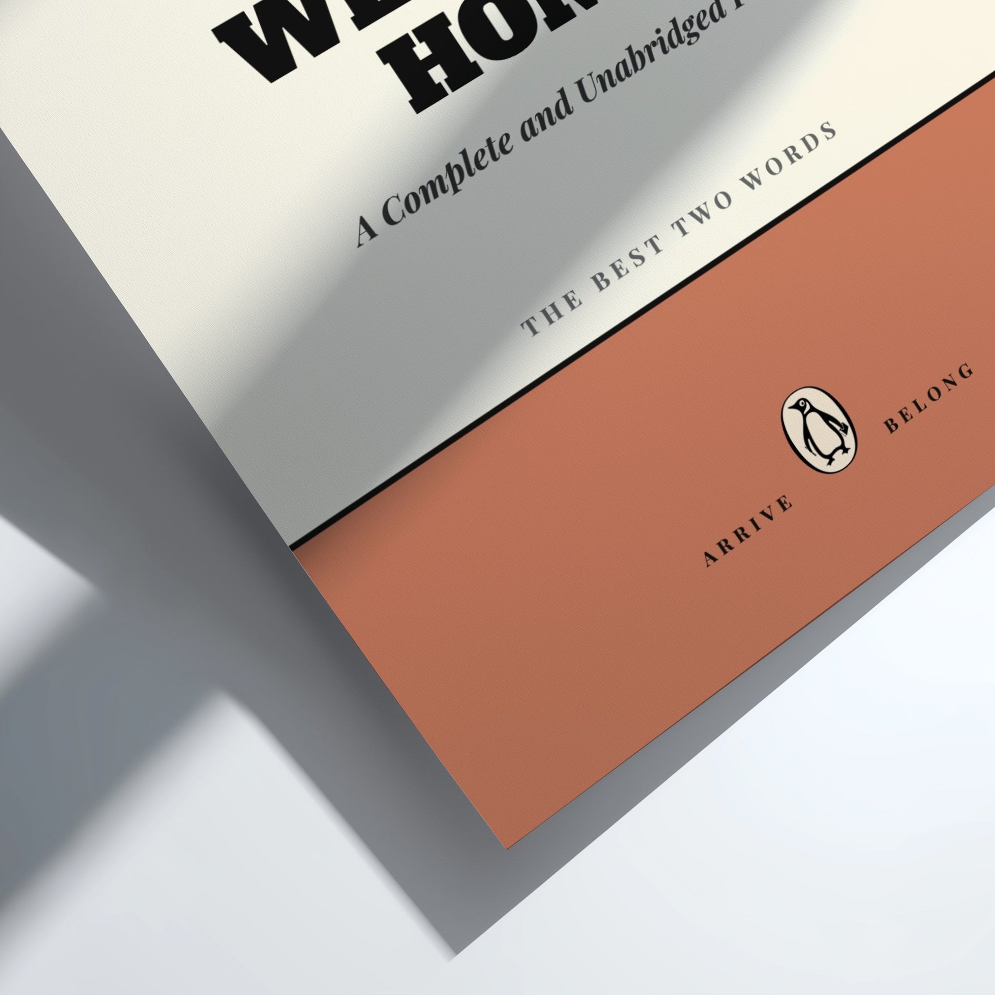 Funny quote poster featuring a warm welcome home theme in minimalist style