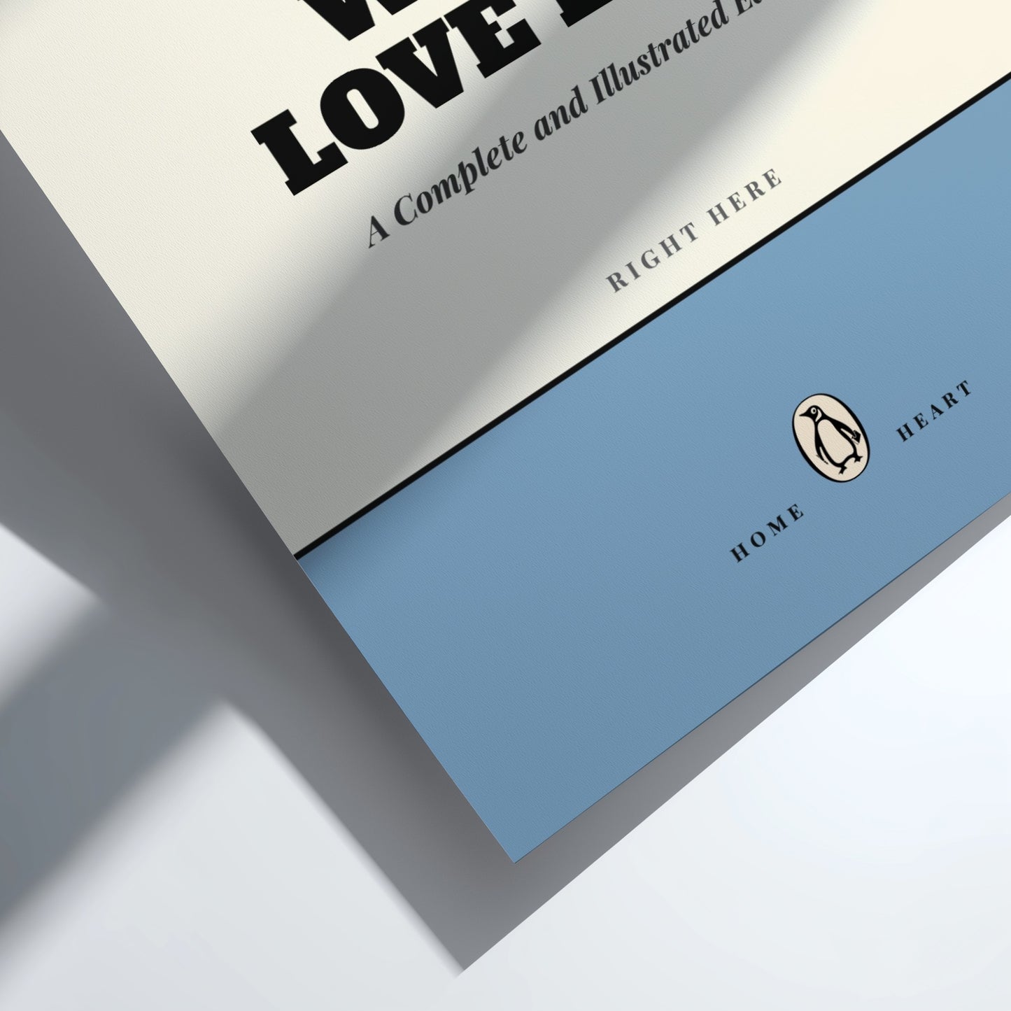 Funny quote poster featuring Penguin Book illustration with playful colors and design