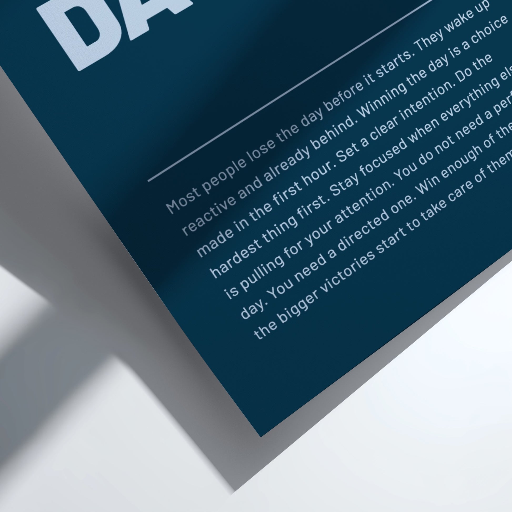 Motivational poster featuring bold typography and minimalist design 
